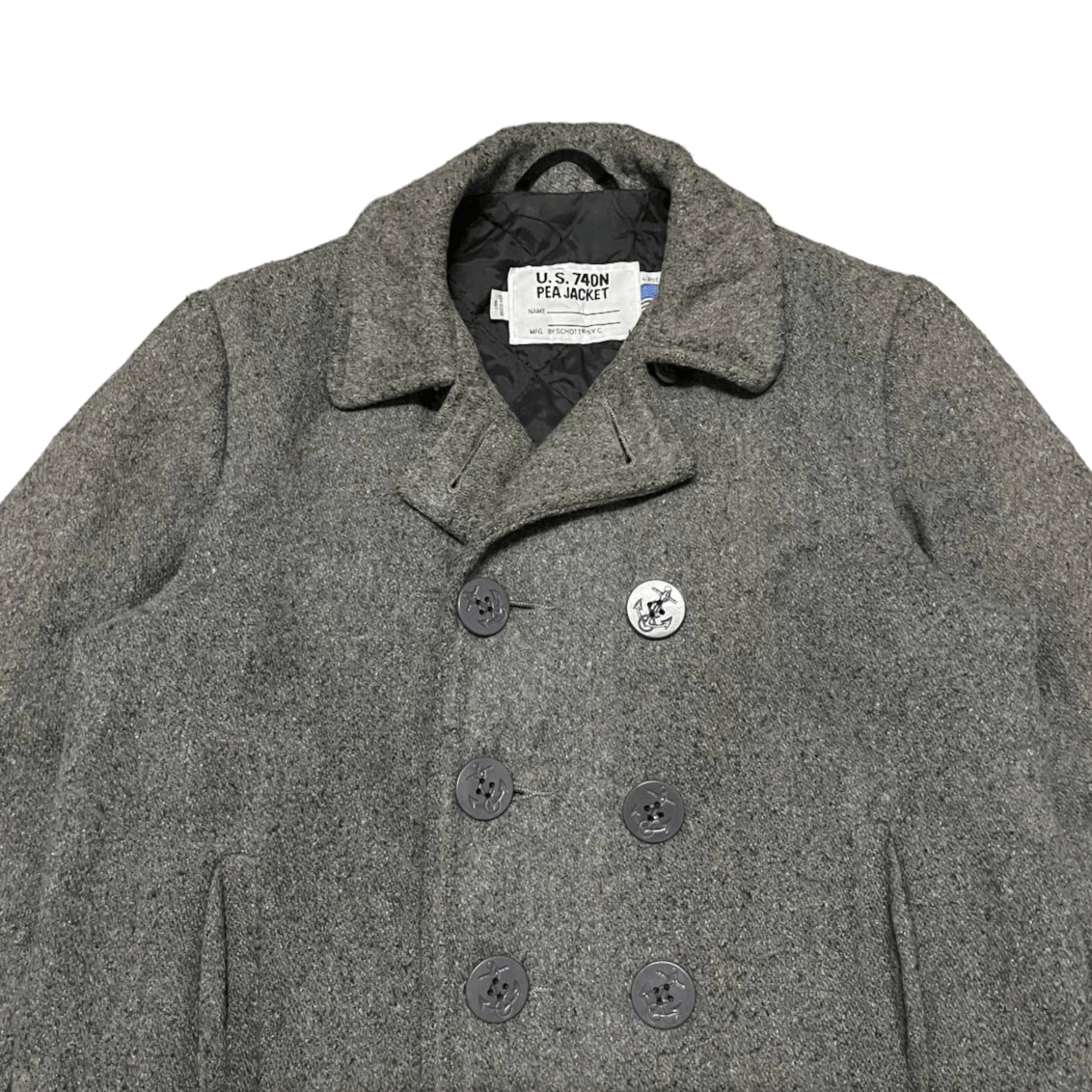 Schott Vintage U.S. 740N Pea Jacket by Schott Wool Coat Size US M / EU 48-50 / 2 - 2 Thumbnail