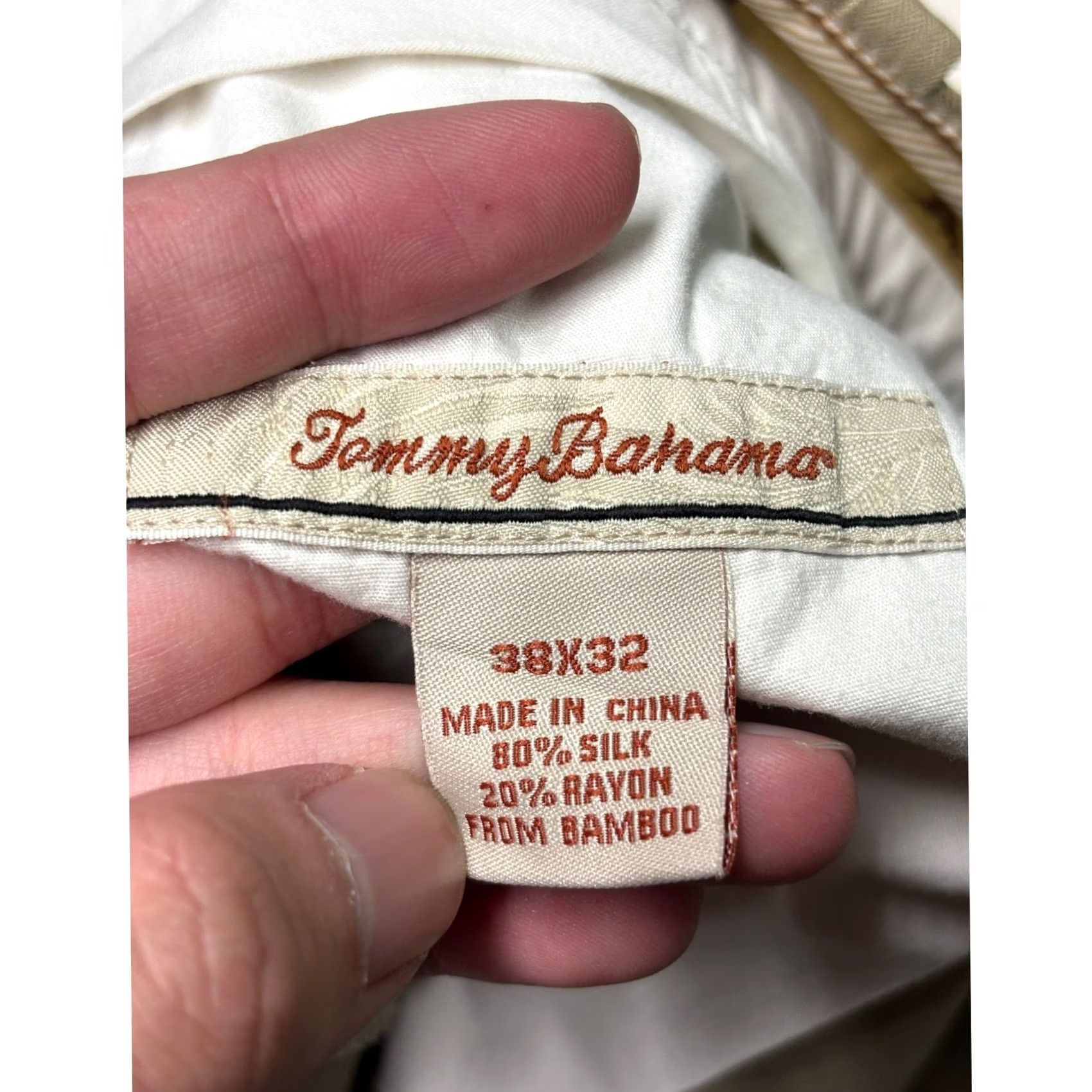 Tommy Bahama Tommy Bahama Mens Pleated Dress Pants Silk Rayon Blend Khaki 38x32 Size US 38 / EU 54 - 6 Thumbnail