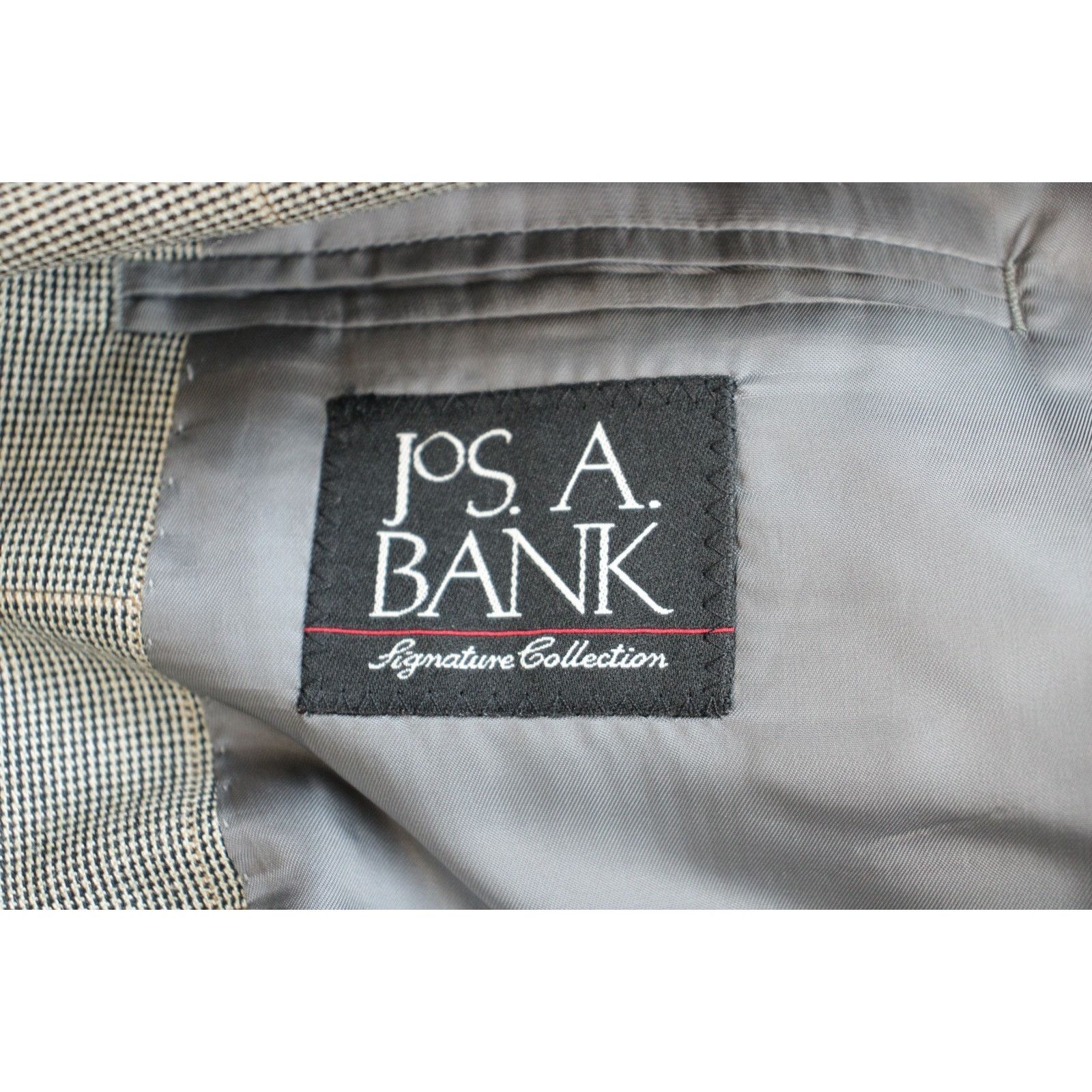 Jos. A. Bank Jos A Bank Blazer Mens Size 46R Brown Windowpane Silk Wool Size 46R - 5 Thumbnail