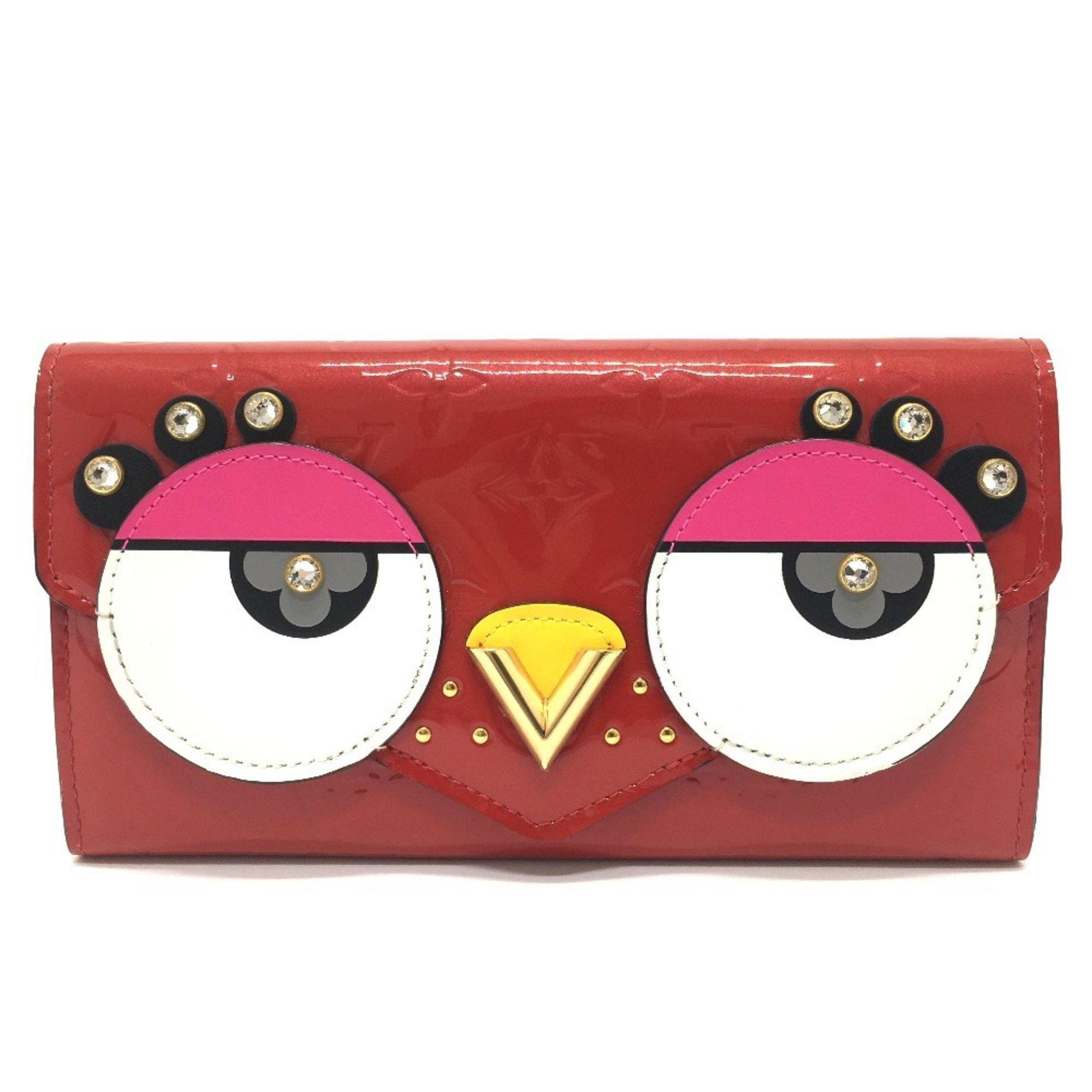 Louis Vuitton LOUIS VUITTON M90489 Monogram Vernis Portefeuille Sarah Bird Long Wallet, Women's, Cerise, Red Size ONE SIZE - 1 Thumbnail