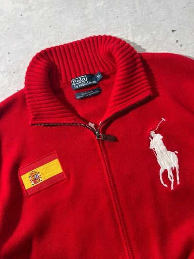 Polo Ralph Lauren × Vintage Ralph Lauren Spain '43' Zip Up Chunky Knit Jumper (XL) Size US XL / EU 56 / 4 - 2 Thumbnail