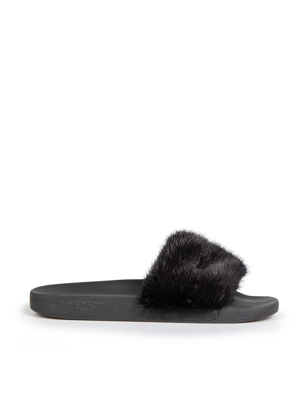 Givenchy Black Mink Fur Slides Size US 10 / IT 40 - 1 Thumbnail