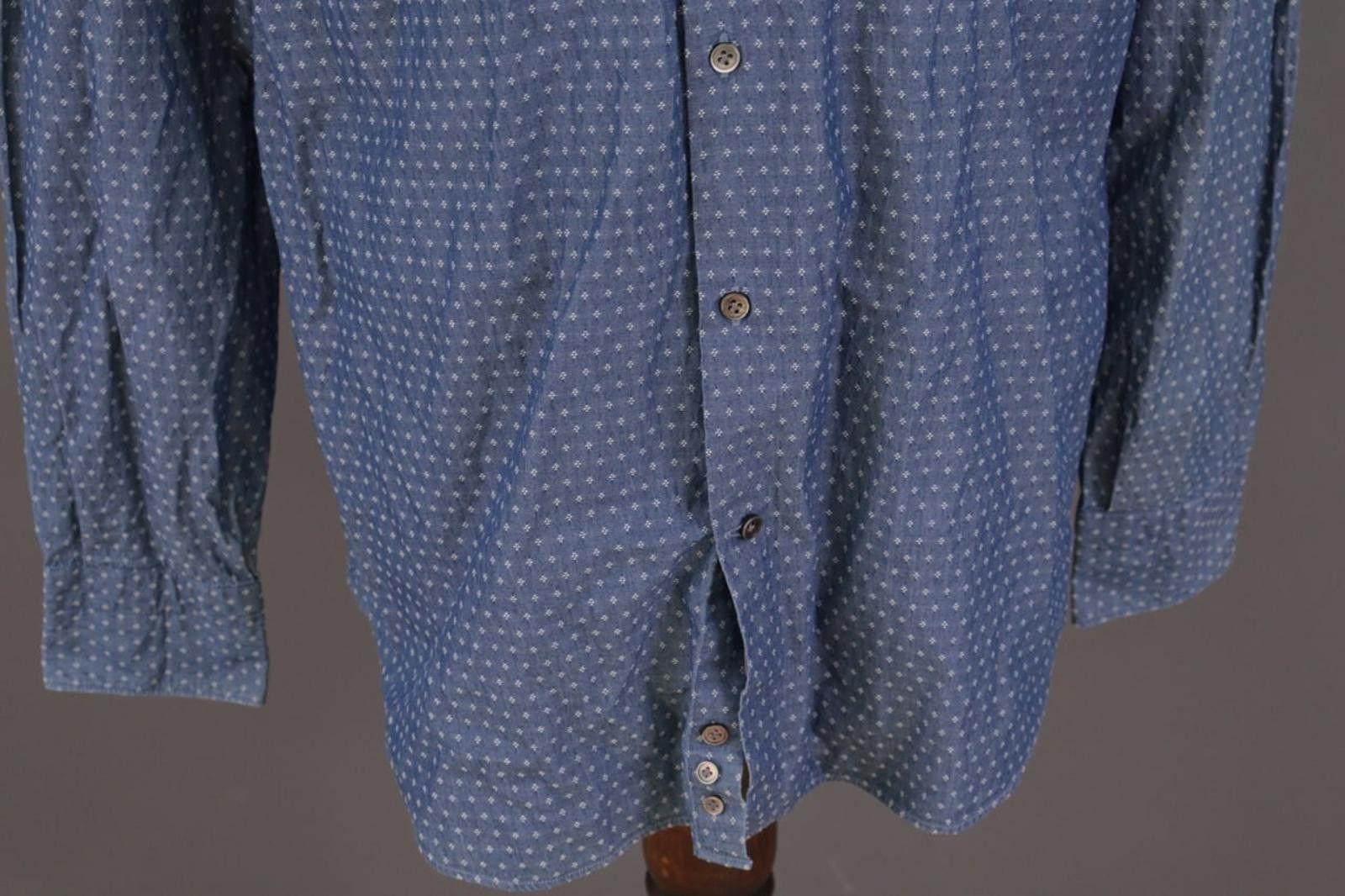 Designer Boggi Milano Custom Fit Blue Dotted Shirt Size XXL / 7 Size US XXL / EU 58 / 5 - 3 Thumbnail