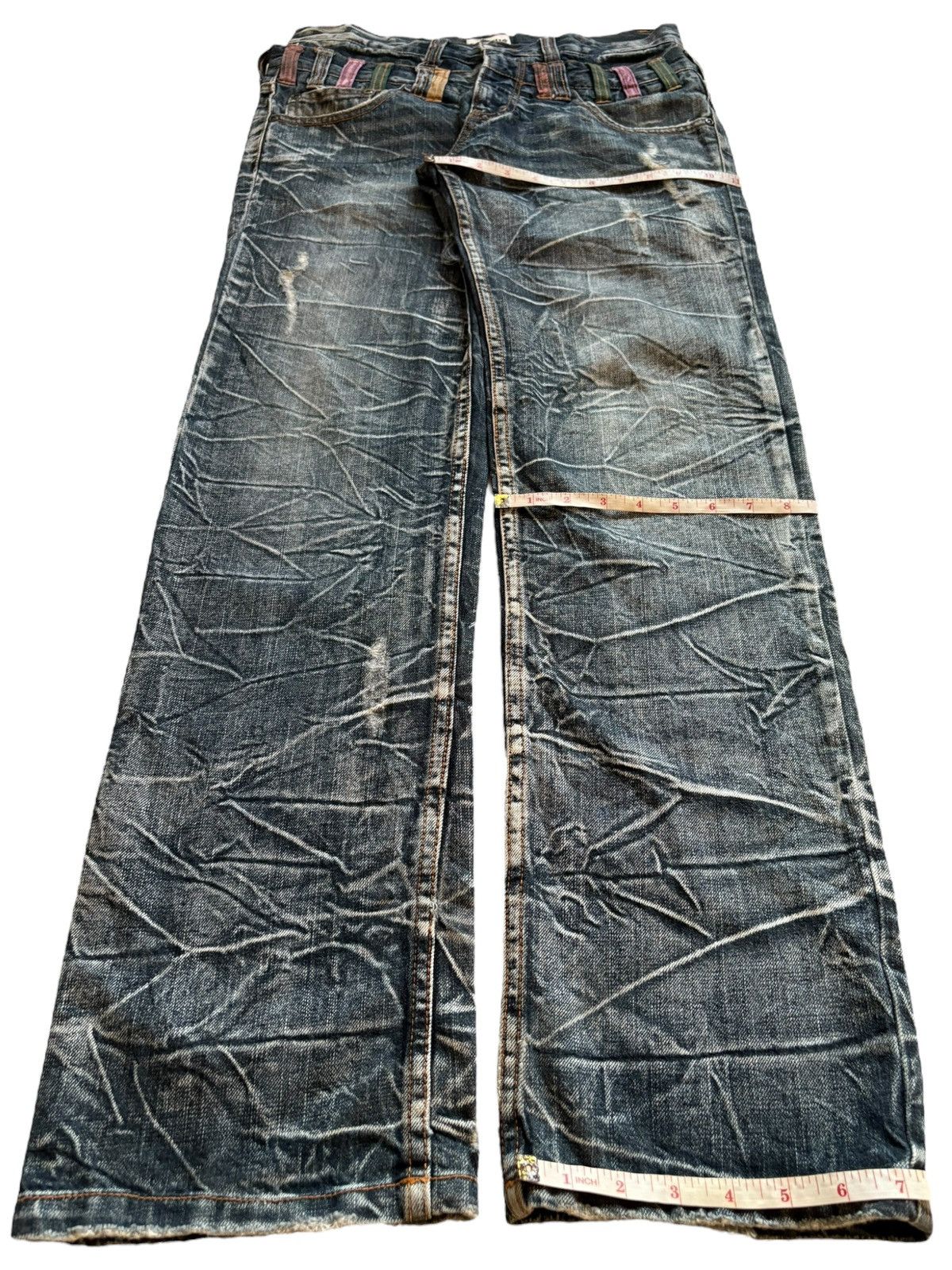 Japanese Brand × PPFM Vintage Japanese Brand Double Waist Bleached Wash Loose Jean Size US 31 - 14 Thumbnail