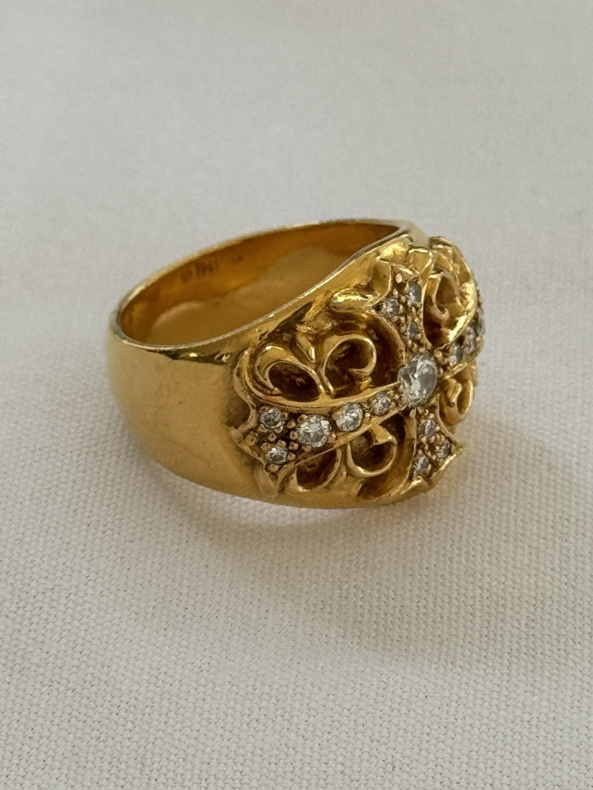Chrome Hearts 22K GOLD DIAMOND RING Size ONE SIZE - 2 Thumbnail