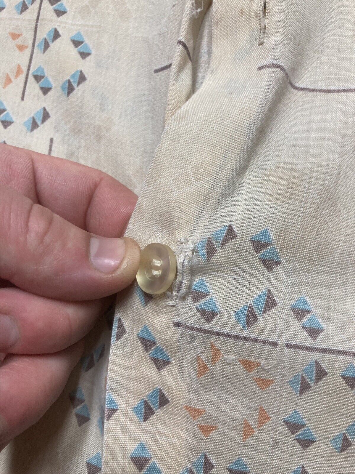 Vintage VTG 70s shirt Towncraft geometric diamonds distressed 3XL Size US XXL / EU 58 / 5 - 9 Thumbnail