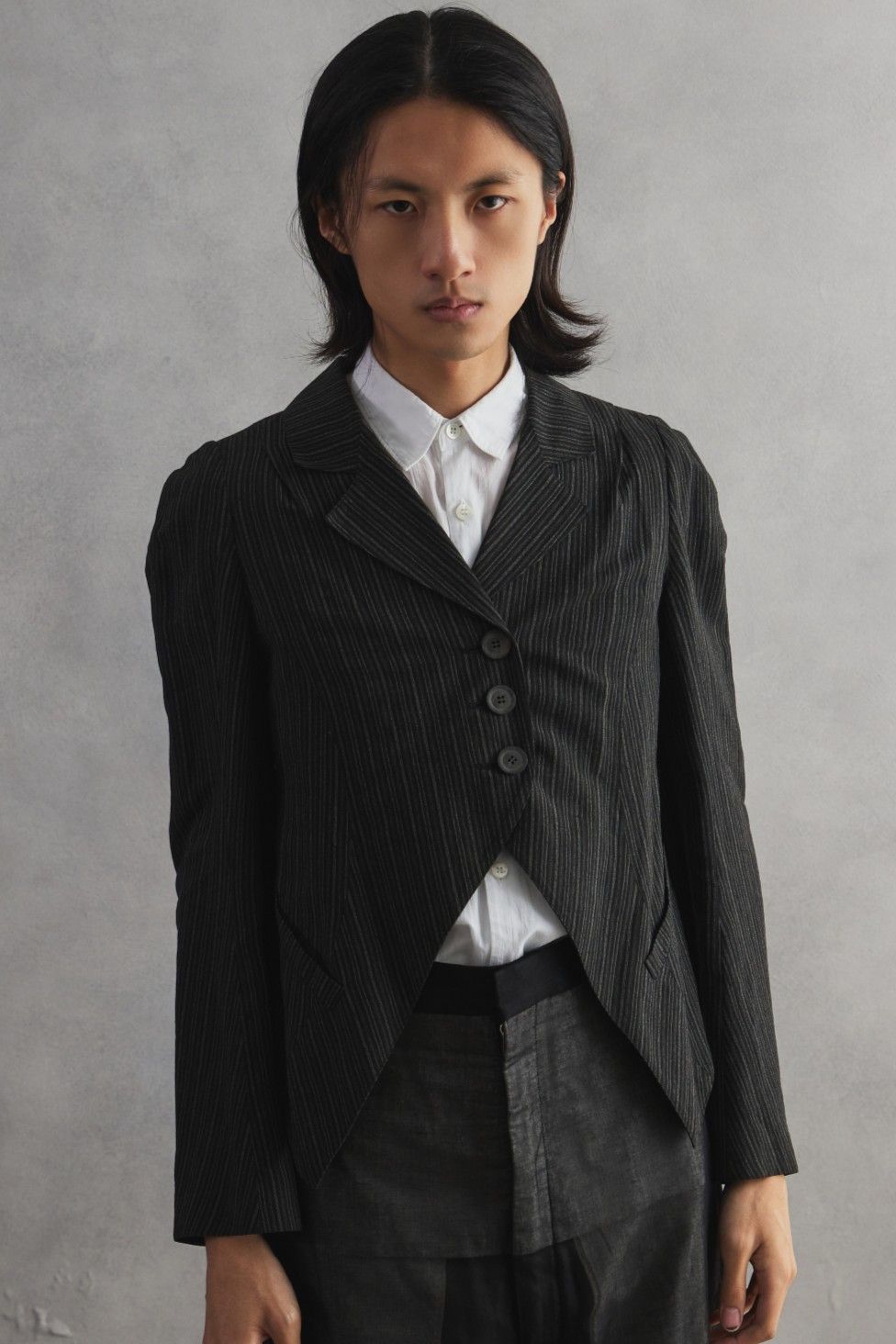 Ann Demeulemeester Ann Demeulemeester Pinstripe Cropped Tailored Jacket Size XS / US 0-2 / IT 36-38 - 2 Thumbnail