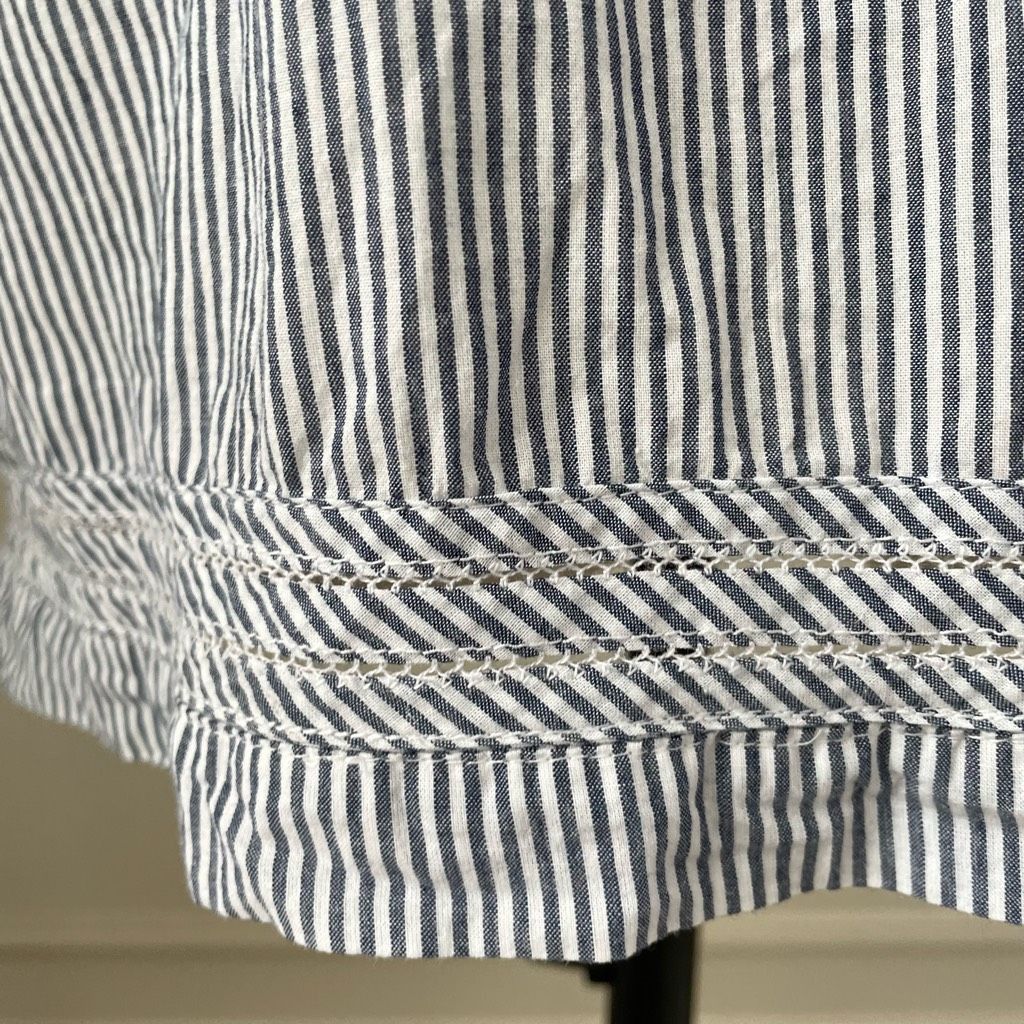 Other Talbots Blue White Stripe Sleeveless Cotton Top Navy Crochet Size M / US 6-8 / IT 42-44 - 5 Thumbnail