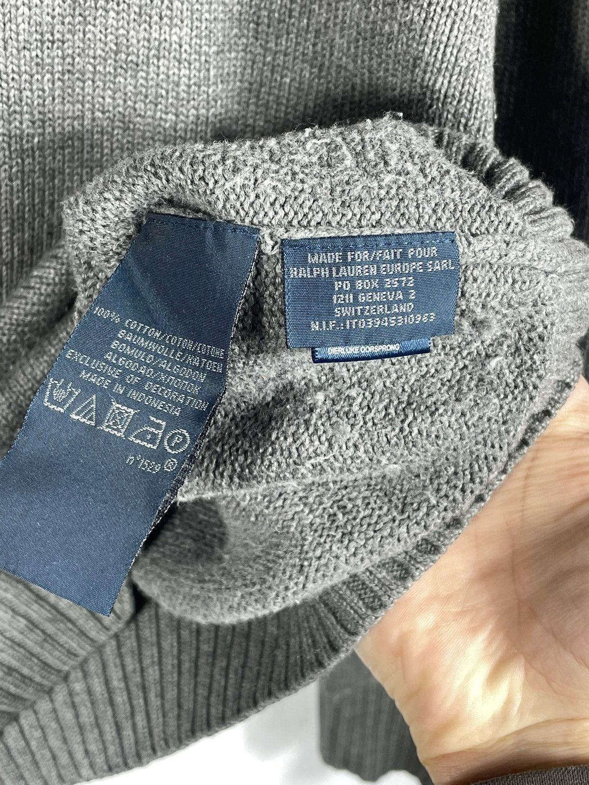 Designer × Polo Ralph Lauren × Ralph Lauren Ralph Lauren Grey Pull Knitwear Retro 90s Half Old Money Size US L / EU 52-54 / 3 - 7 Thumbnail