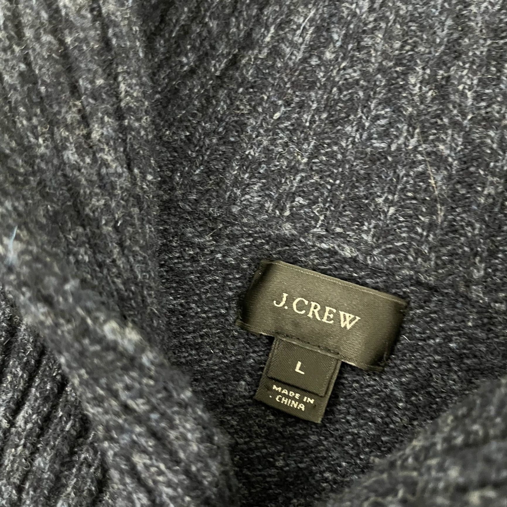 J.Crew J. Crew Sweater Mens Large Blue Marled Lambswool Shawl Collar Pullover Jumper Size US L / EU 52-54 / 3 - 3 Thumbnail