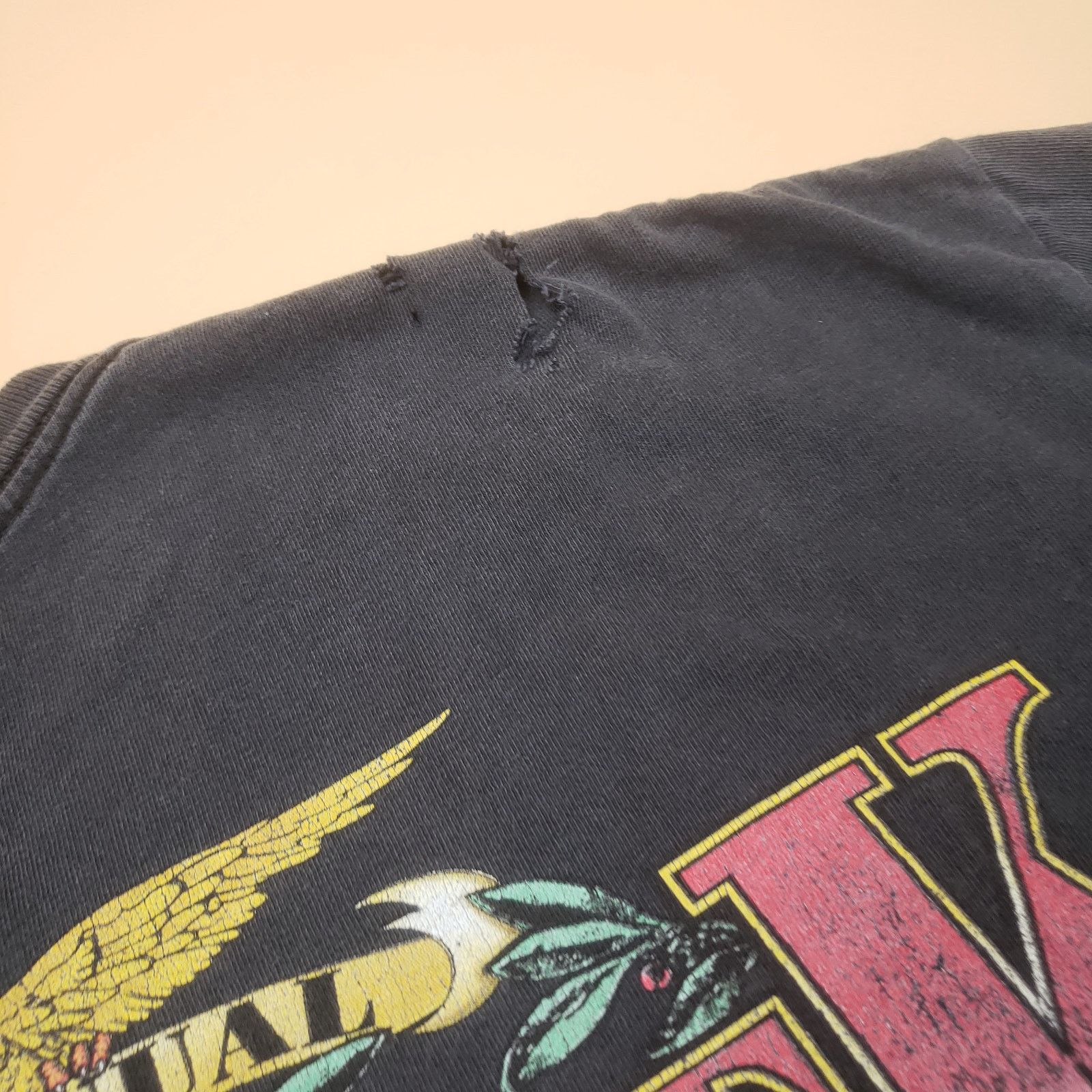 Vintage 1999 Bike Week Distressed T Shirt Bald Eagle Holes Nat Fade Size US XL / EU 56 / 4 - 6 Thumbnail