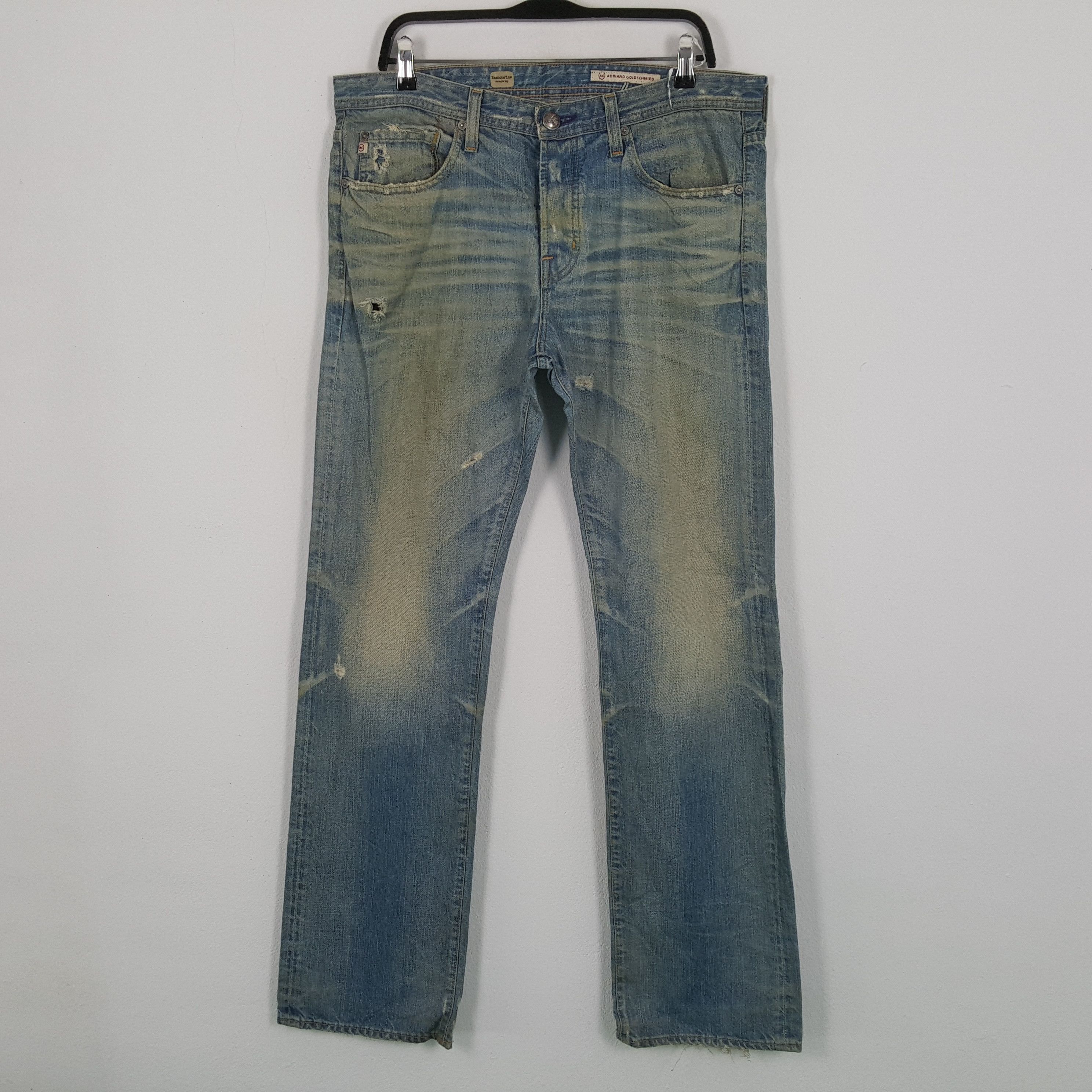 AG Adriano Goldschmied × Vintage ADRIANO GOLDSCHMEID Streetwear Style Distressed Jeans Size US 36 / EU 52 - 4 Thumbnail