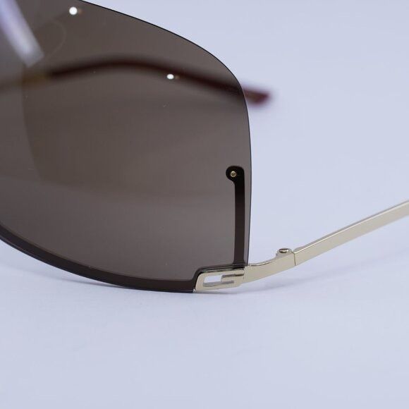 Gucci Gucci GG1560S 002 Sunglasses Gold Shield Frame, Brown Lenses Size ONE SIZE - 2 Thumbnail
