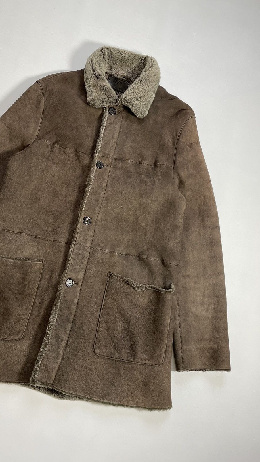 Prada A/W 07 Brown Shearling Overcoat Size US M / EU 48-50 / 2 - 9 Thumbnail