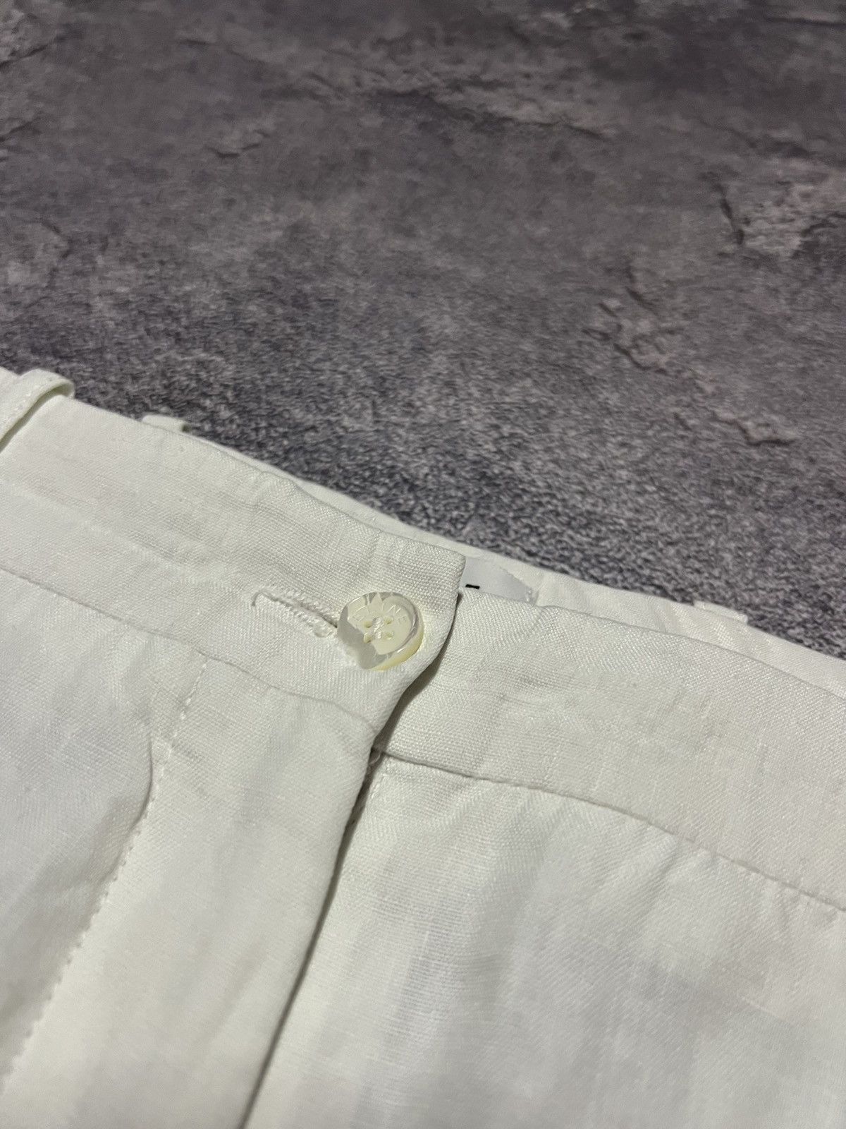 Celine Vintage 90s Celine Wide Fit Linen Trousers Pants Womens Size 28" / US 6 / IT 42 - 3 Thumbnail