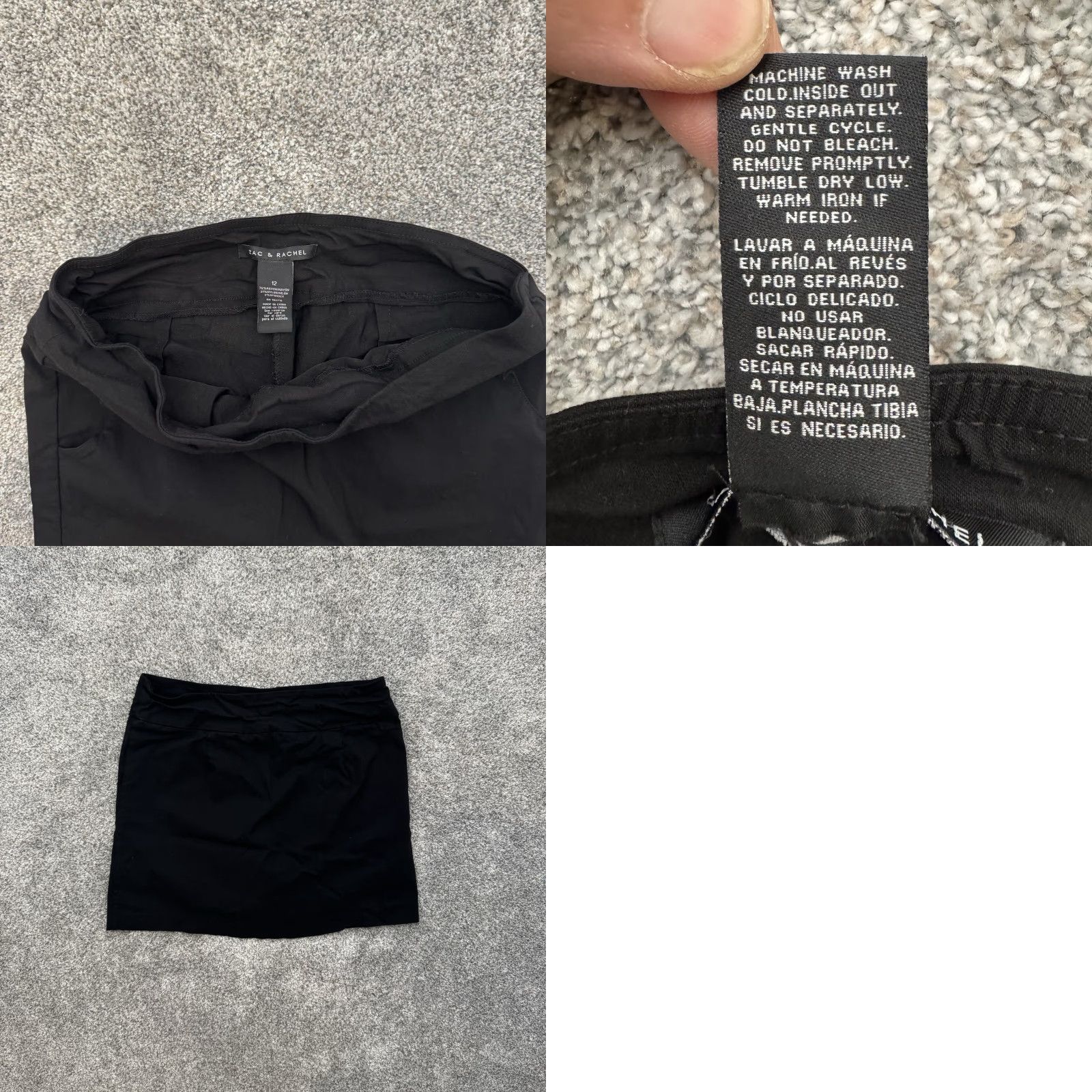 Vintage Zac & Rachel Skort Women 12 Black Solid Athletic Gothic Classic Dark Academia Office Chic Preppy Golf Walking Size ONE SIZE - 8 Thumbnail