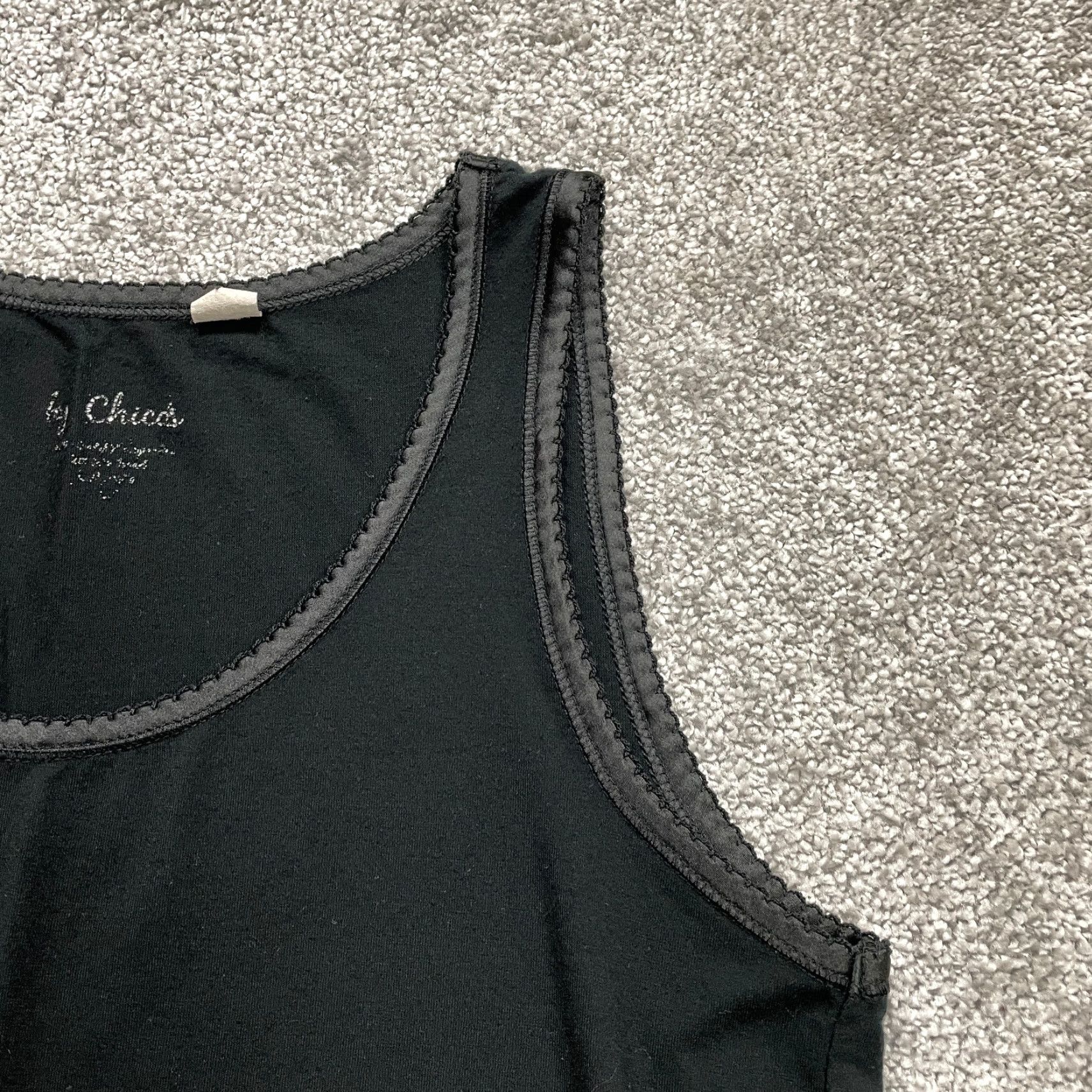 Vintage VINTAGE Chico's Women's Tank Top Shirt Adult Medium Black Cotton Modal Spandex Sleeveless Basic Size M / US 6-8 / IT 42-44 - 3 Thumbnail