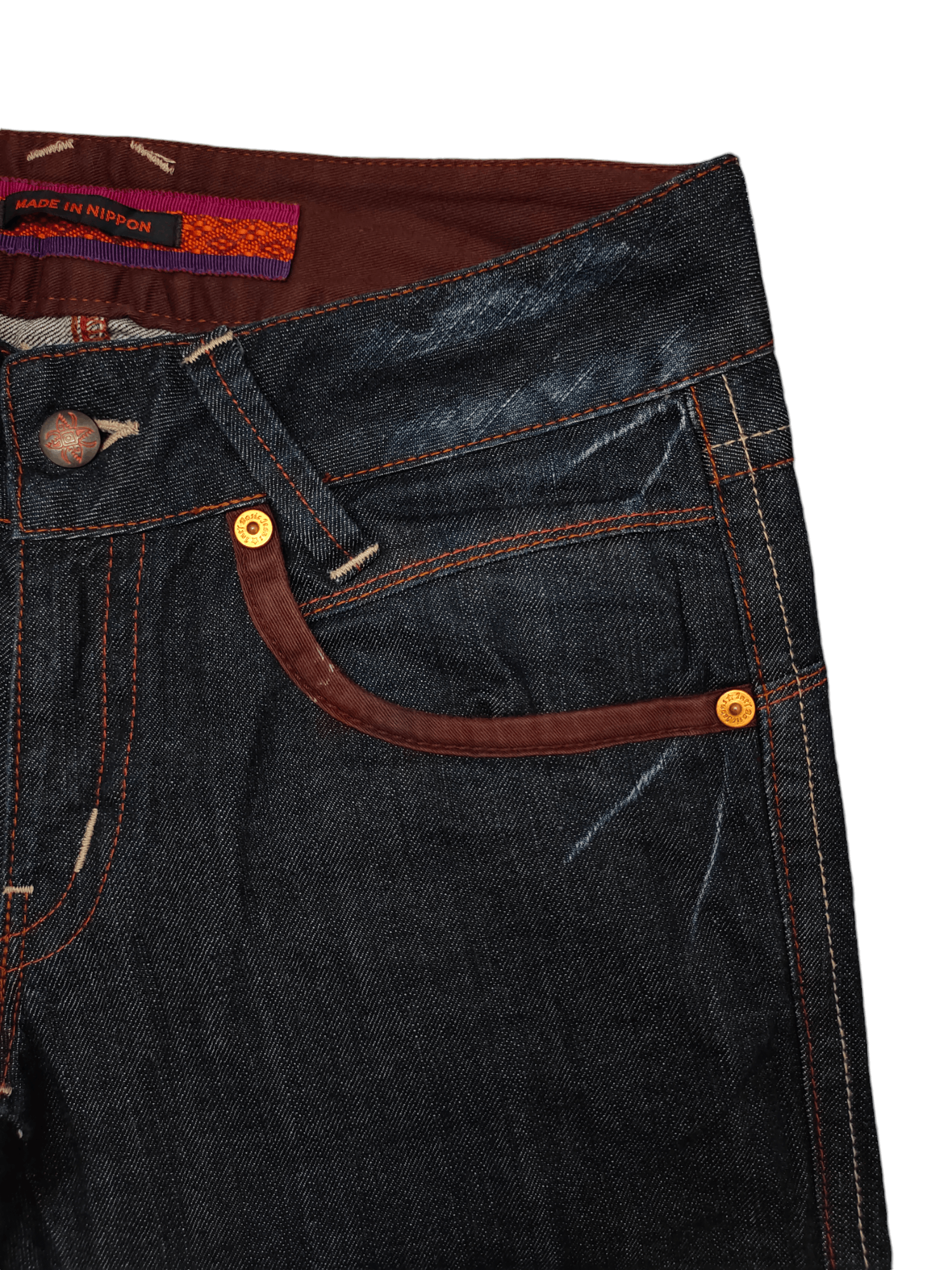 Le Grande Bleu (L.G.B.) Flare Jeans Et Boite Multi Pocket Embroidered Denim Bootcut Size US 30 / EU 46 - 6 Thumbnail