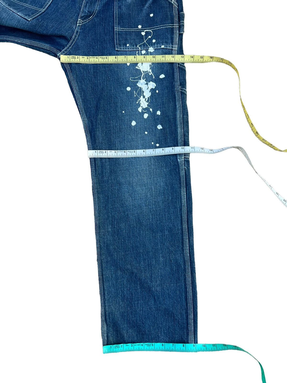 Vintage VTG REFER Japan Paint Splashed Distress Denim Cargo Jeans Size US 32 / EU 48 - 4 Thumbnail