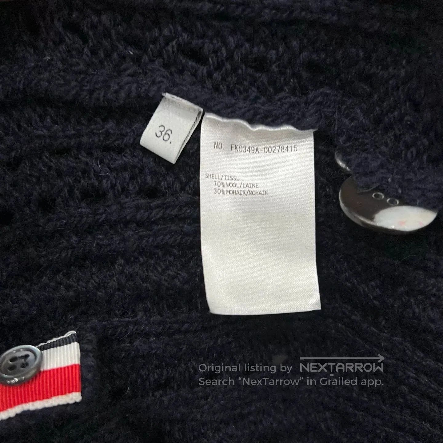 Thom Browne Thom Browne TB Cable Knit Striped Cardigan. Size XS / US 0-2 / IT 36-38 - 5 Thumbnail