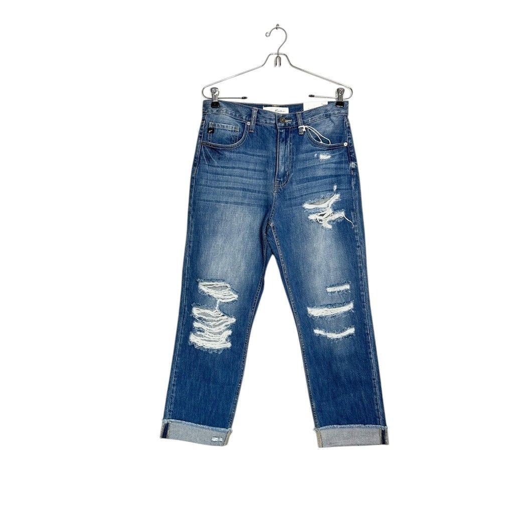 Kancan USA KanCan Eloise High Rise Straight Leg Jeans in Medium Wash - Size 30" / US 8 / IT 44 - 1 Thumbnail