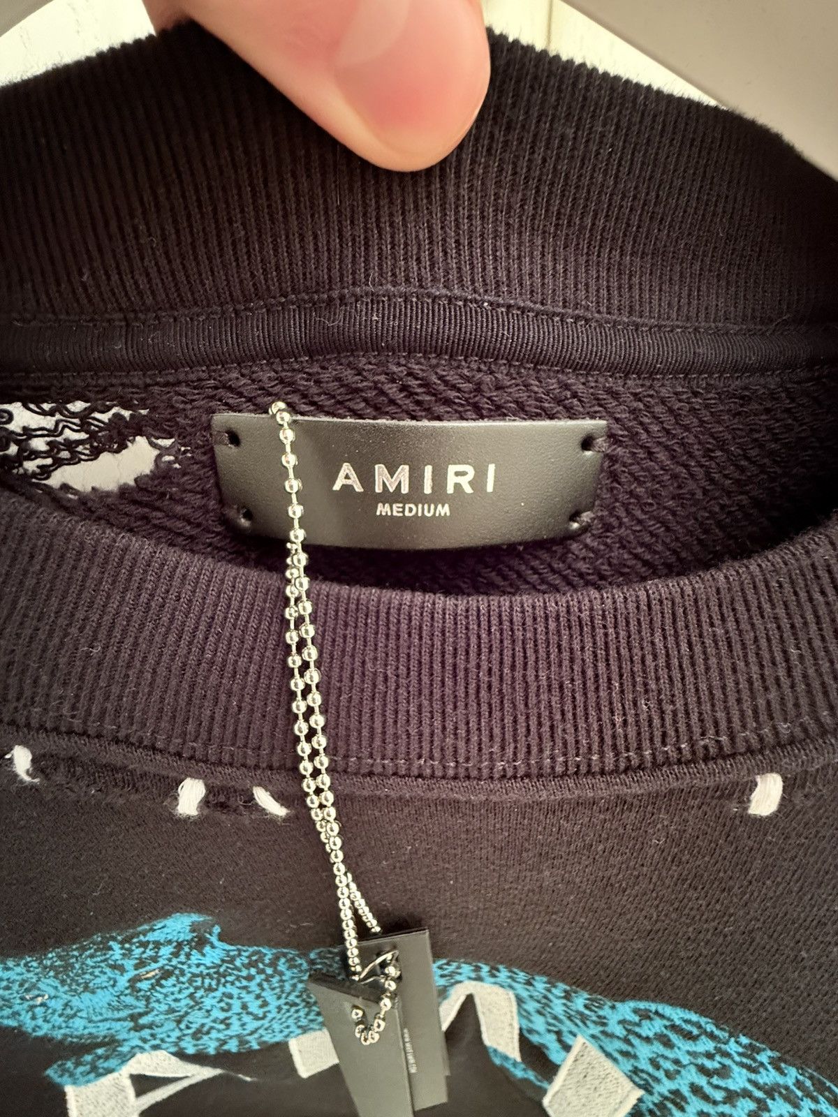 Amiri Amiri Logo Sweatshirt Crewneck Distressed Leopard Black M Size US M / EU 48-50 / 2 - 3 Thumbnail