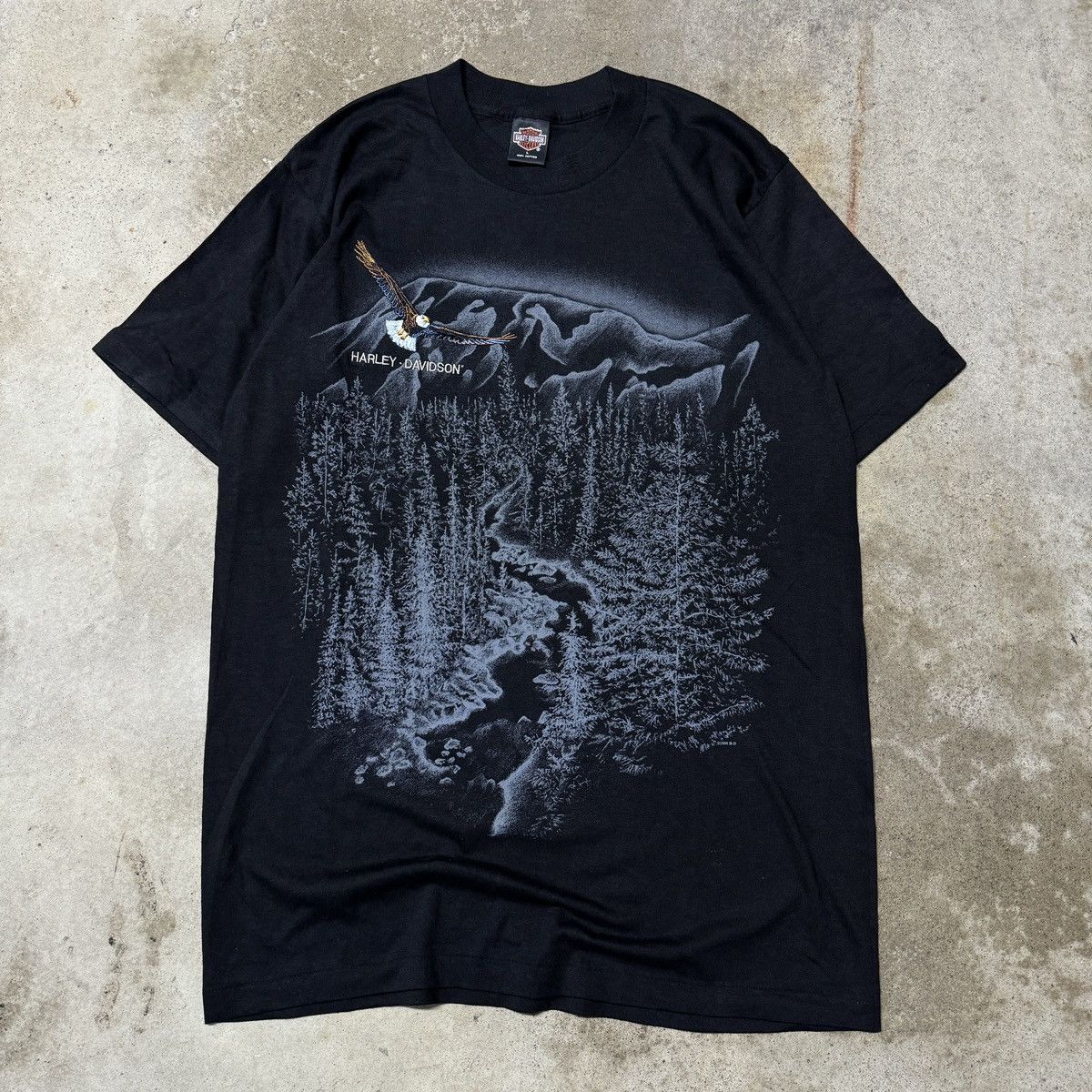 Harley Davidson Vintage 90s Harley Davidson Eagle Tee Shirt Size US L / EU 52-54 / 3 - 1 Thumbnail
