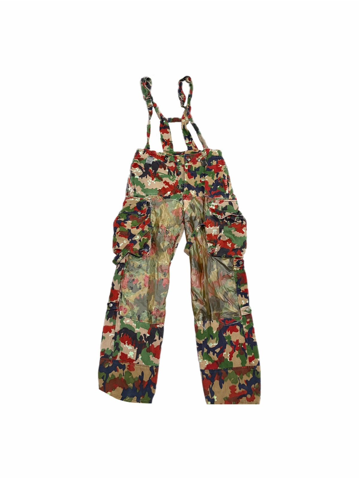 Vintage Vintage Swiss Army Alpenflage Camo Cargo Overalls Size 72/68 Size US 29 - 1 Thumbnail