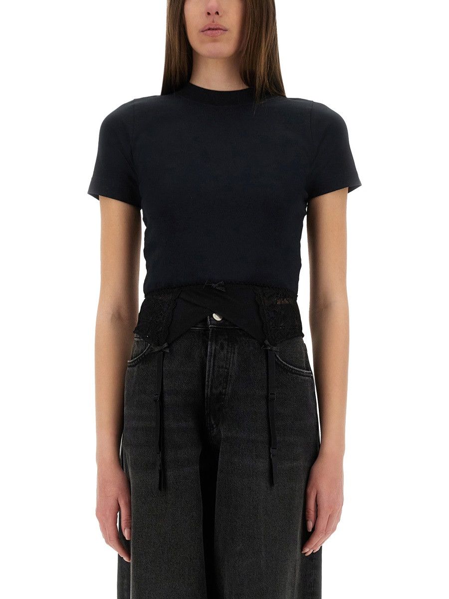 Balenciaga BALENCIAGA T-SHIRT LINGERIE - BLACK Size S / US 4 / IT 40 - 1 Thumbnail
