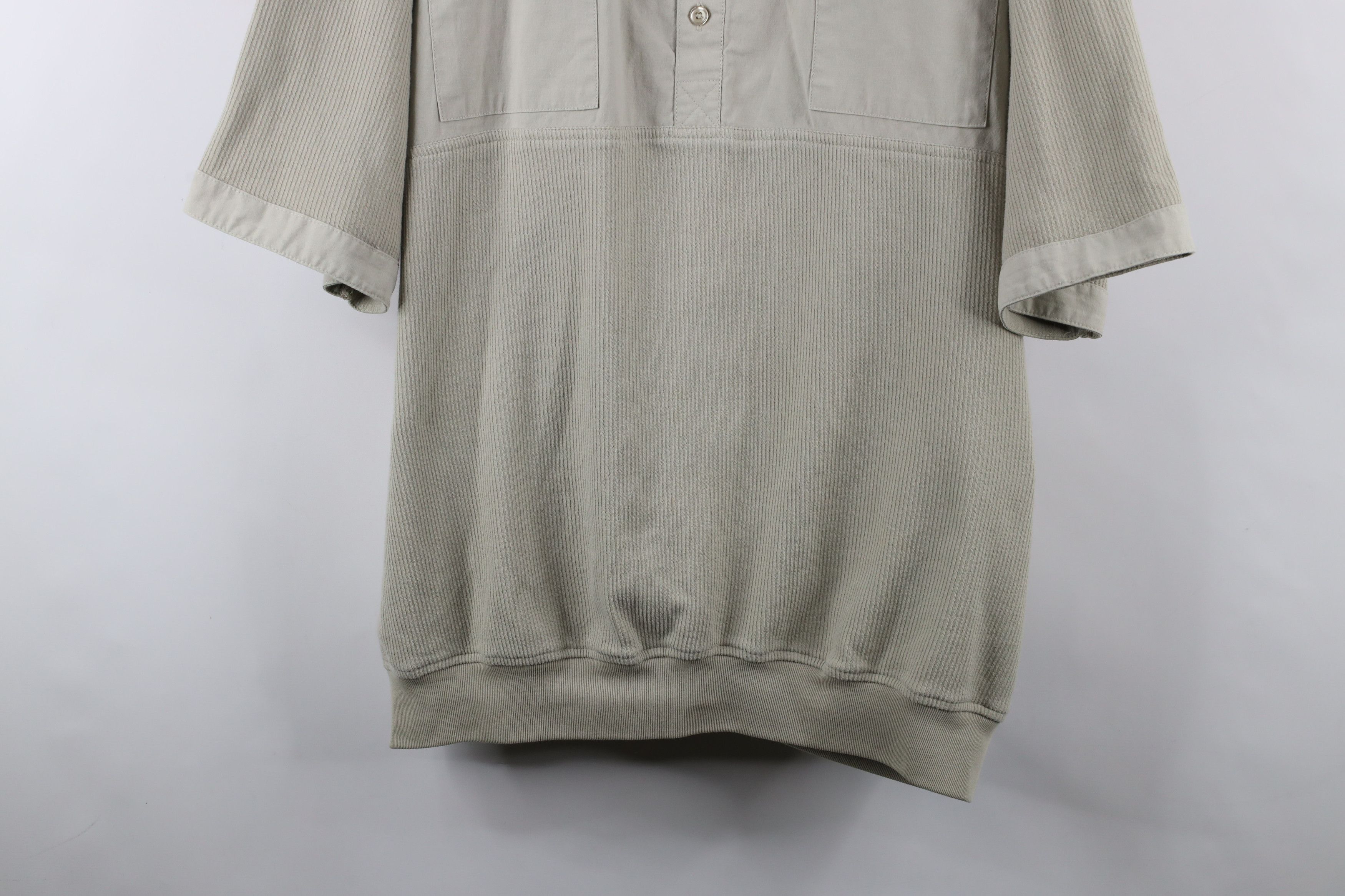 Vintage Vintage 90s Streetwear Ribbed Knit Pullover Polo Shirt Beige Size US XXL / EU 58 / 5 - 3 Thumbnail