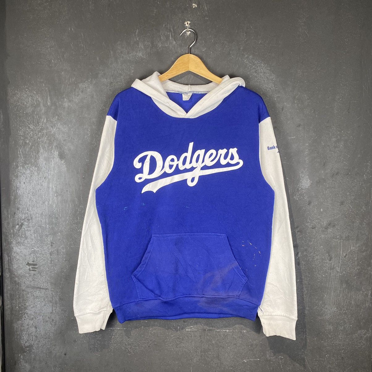 MLB × Vintage 90s MLB Dodgers Thrashed Pullover Hoodie Size US M / EU 48-50 / 2 - 1 Thumbnail