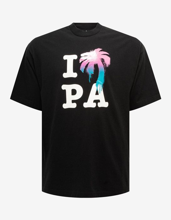 Palm Angels Black I Love PA Classic T-Shirt | Grailed