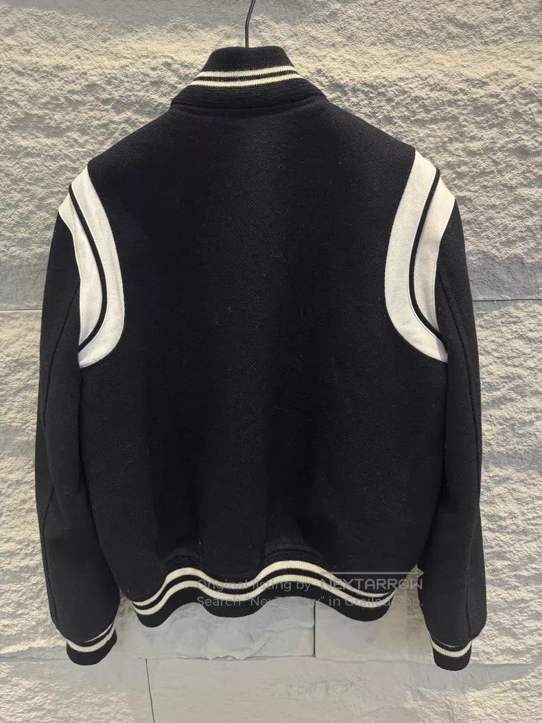 Saint Laurent Paris Saint Laurent Paris Black and White Leather Baseball Jacke Size US M / EU 48-50 / 2 - 2 Thumbnail