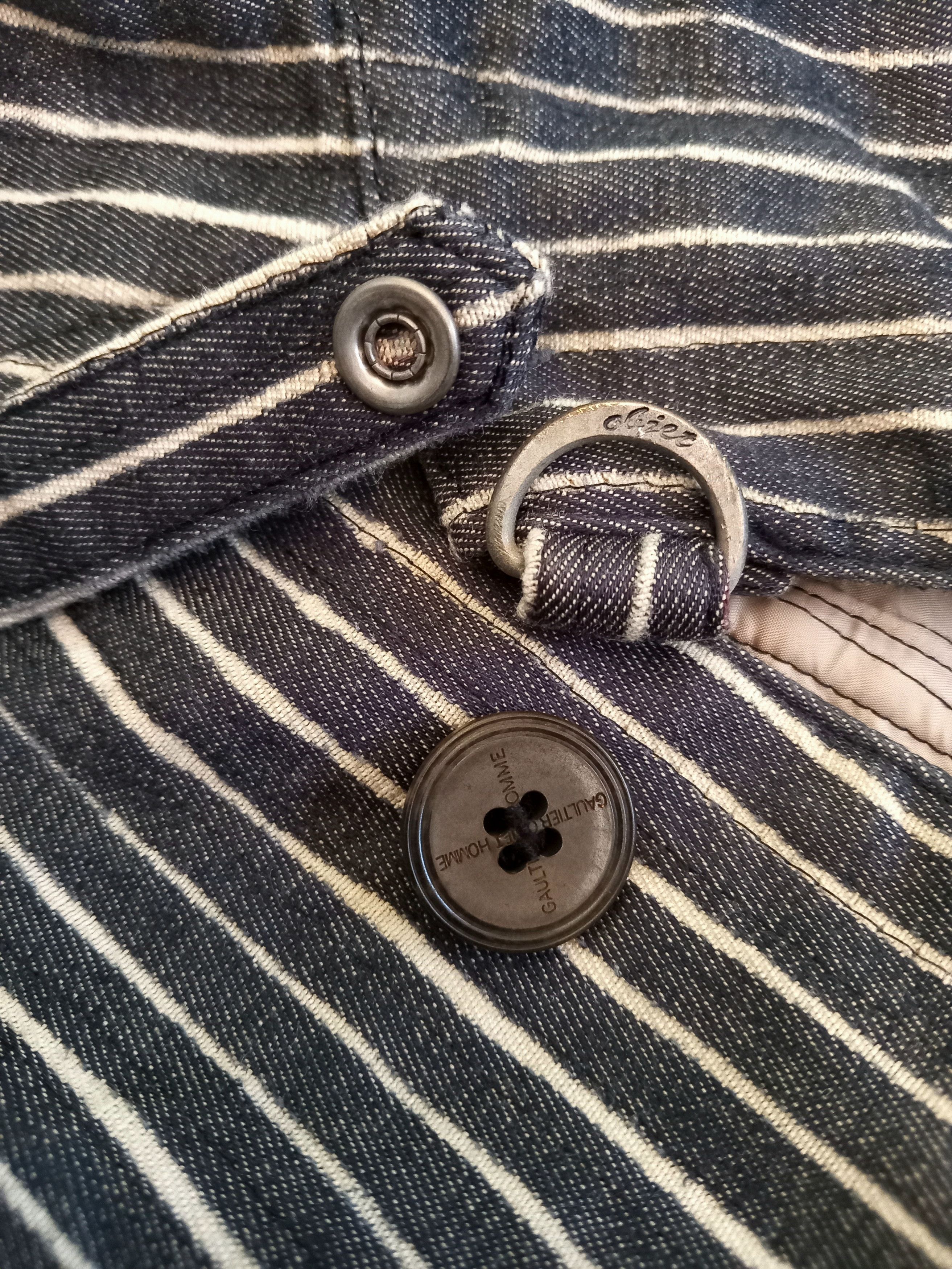 Designer × Gaultier Homme Objet × Jean Paul Gaultier GAULTIER HOMME OBJET Button Hickory Faded Jacket Size US L / EU 52-54 / 3 - 11 Thumbnail