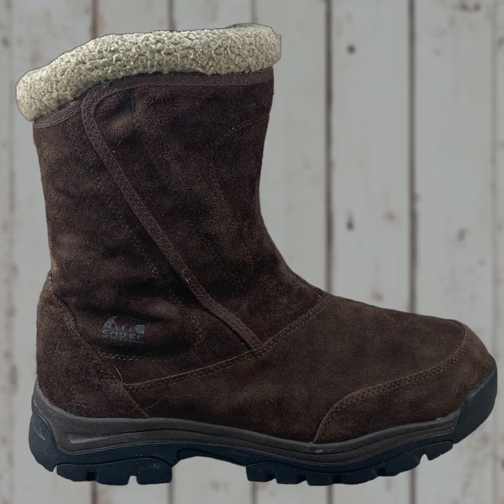 SOREL Sorel Waterfall Brown Suede Leather Insulated Waterproof Winter Boots Womens 9 Size US 7 / IT 37 - 1 Thumbnail