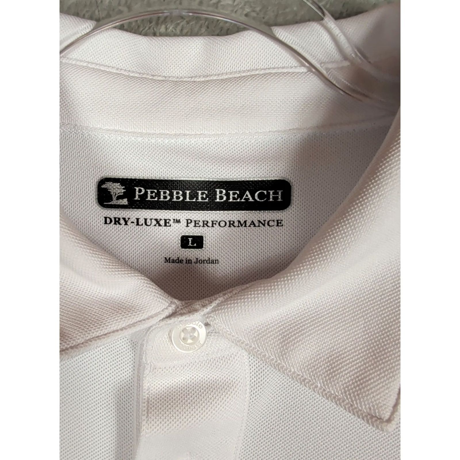 Vintage Pebble Beach Dry-Luxe Performance Polo Shirt Mens Large Gray White Striped Breathable Easy Care Golf Tennis Shirt Size US L / EU 52-54 / 3 - 4 Thumbnail