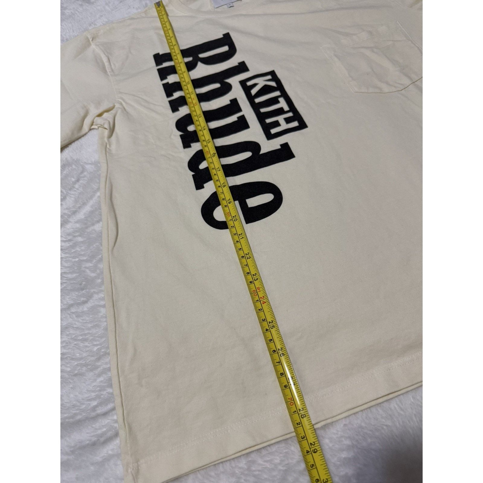 Rhude RHUDE x KITH Mens XS Fits like Large Cream Side Logo T Shirt Size US XS / EU 42 / 0 - 6 Thumbnail