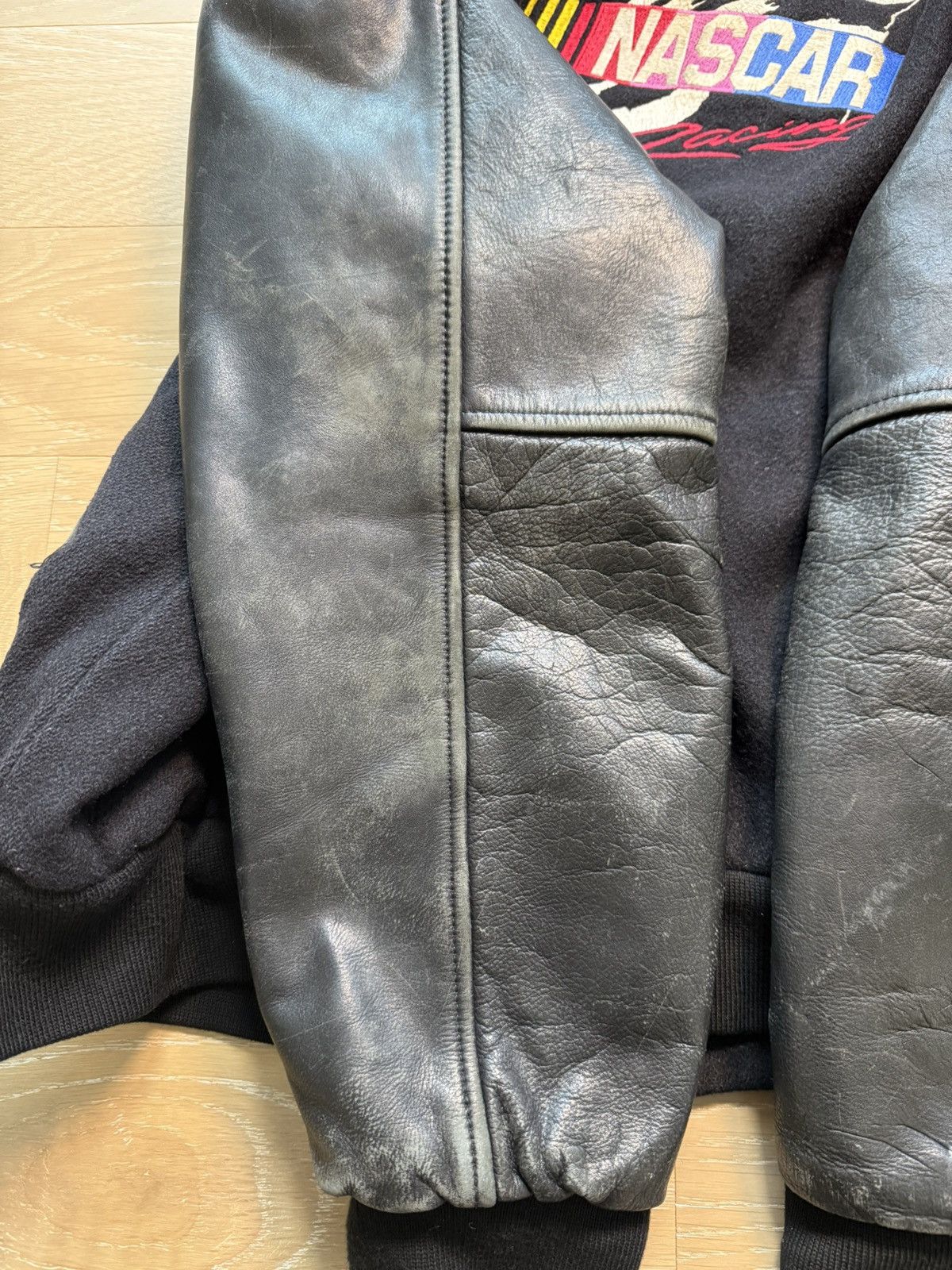 NASCAR Vintage NASCAR Racing Leather & Wool Varsity Jacket Size US L / EU 52-54 / 3 - 15 Thumbnail