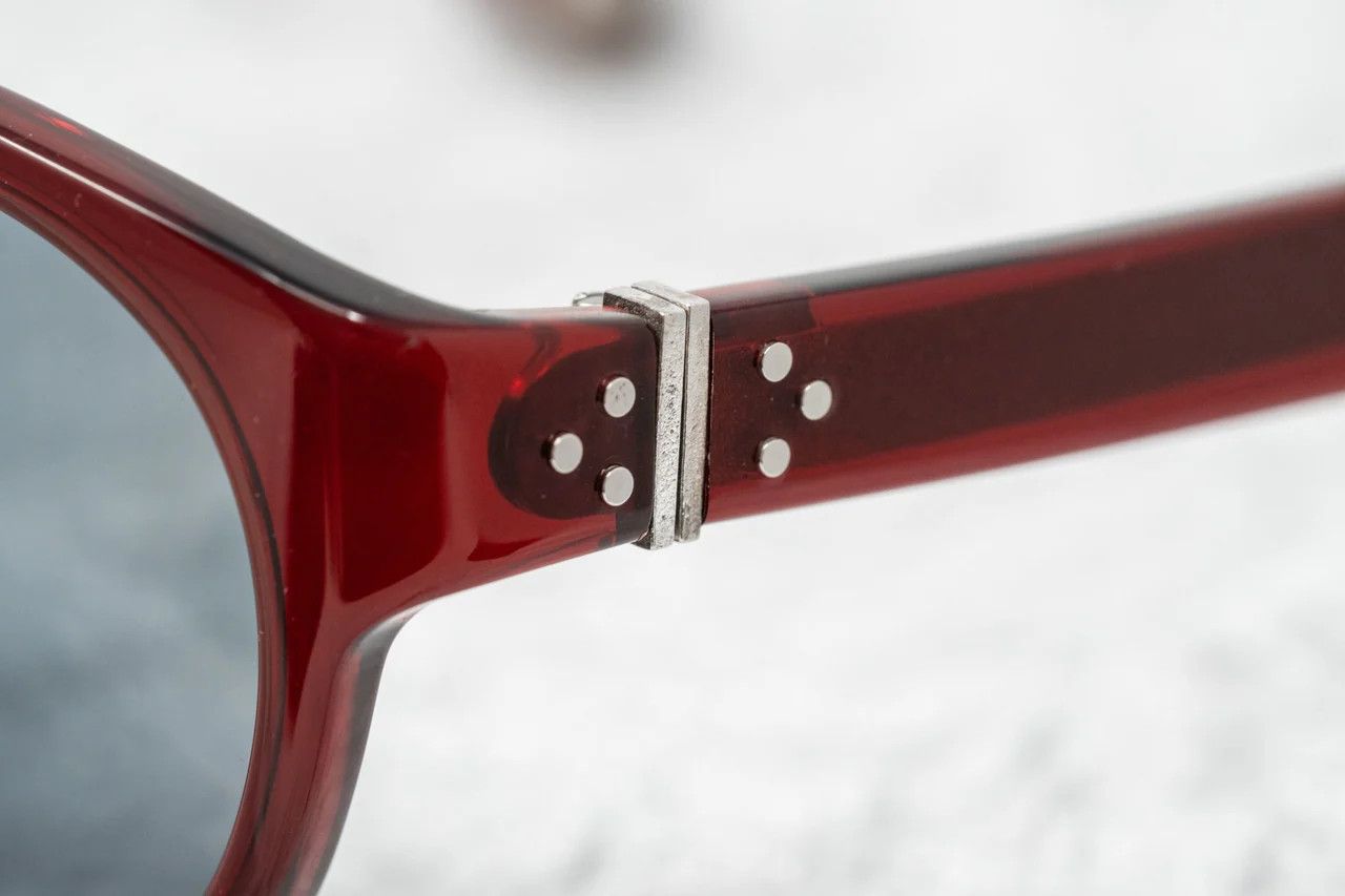 Ann Demeulemeester Ann Demeulemeester Sunglasses Round Bordeaux Red and Blue Size ONE SIZE - 11 Thumbnail