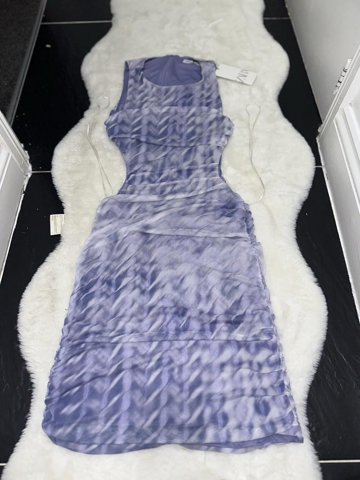 Zara ZARA dress Combo Blue and White Size M / US 6-8 / IT 42-44 - 1 Thumbnail
