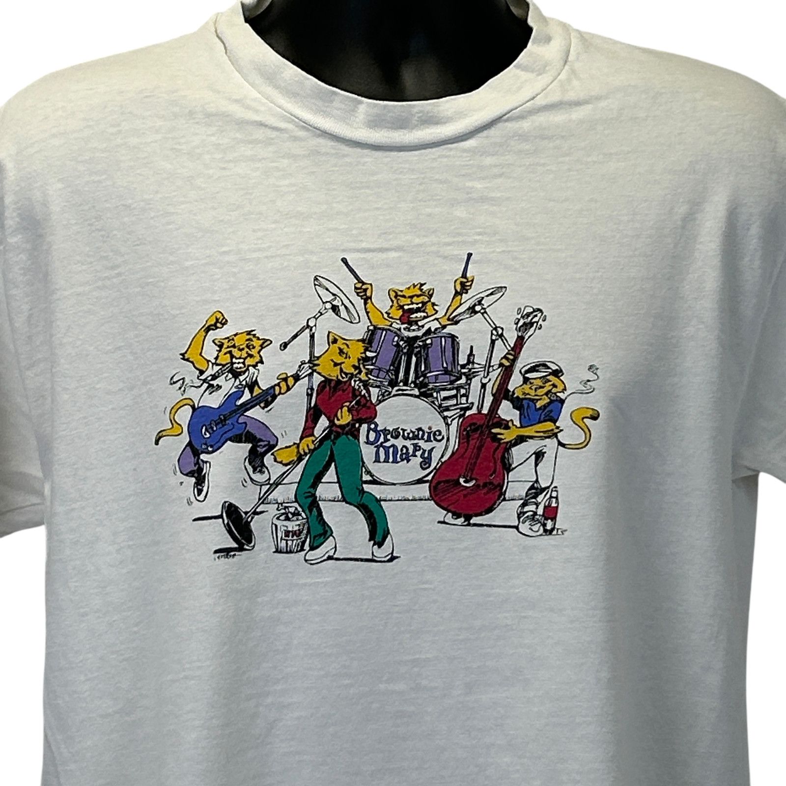Vintage Vintage 90s Brownie Mary Band T Shirt White Pittsburgh Large Size US L / EU 52-54 / 3 - 1 Thumbnail