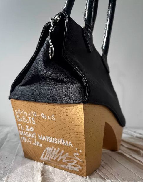 Masaki Matsushima Masaki Matsushima Shoe-Style Wooden Base Tote Bag Size ONE SIZE - 4 Thumbnail