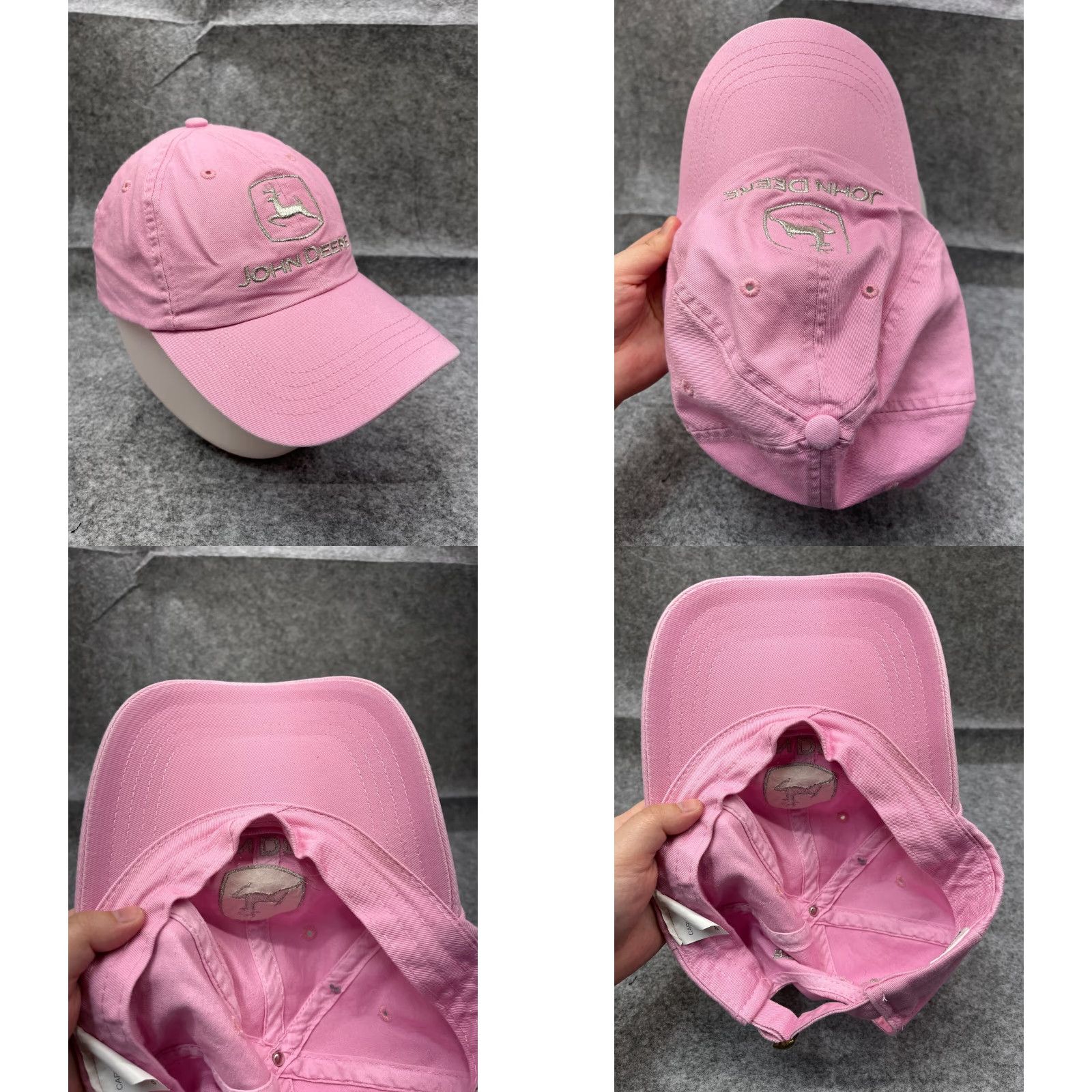 John Deere John Deere Hat Cap Strap Back Adult Pink Cotton Farm Equipment Crop Insurance Size ONE SIZE - 8 Thumbnail