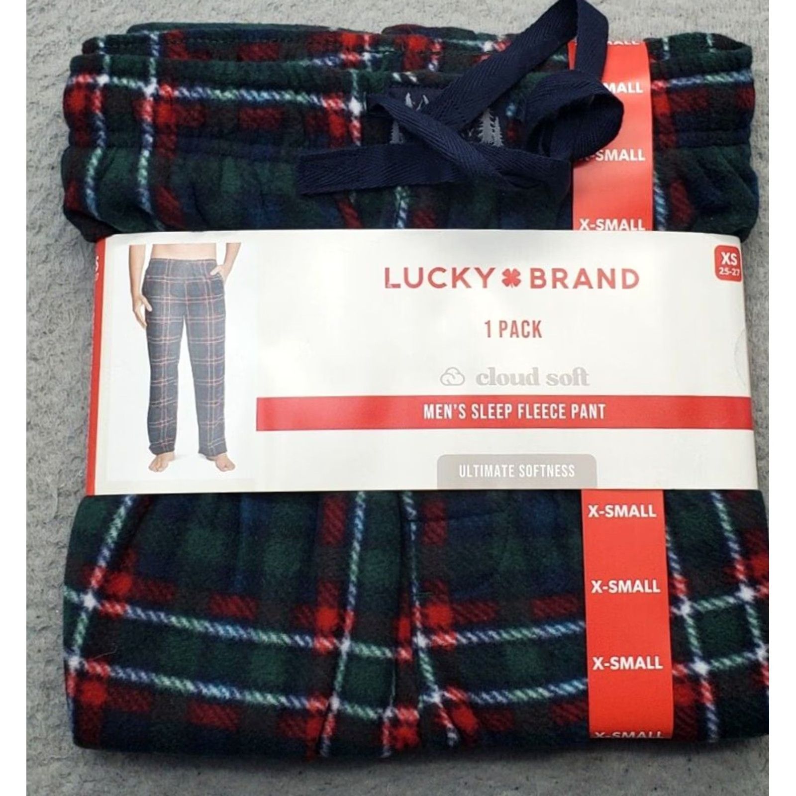 Lucky Brand Lucky Brand Sleep Fleece Pants Mens XS Multi Plaid Cloud Soft Elastic Waistband NWT, Pajama Pants, Regular, Multicolor, 90s Outdoor Theme Mens Size US 27 - 2 Thumbnail