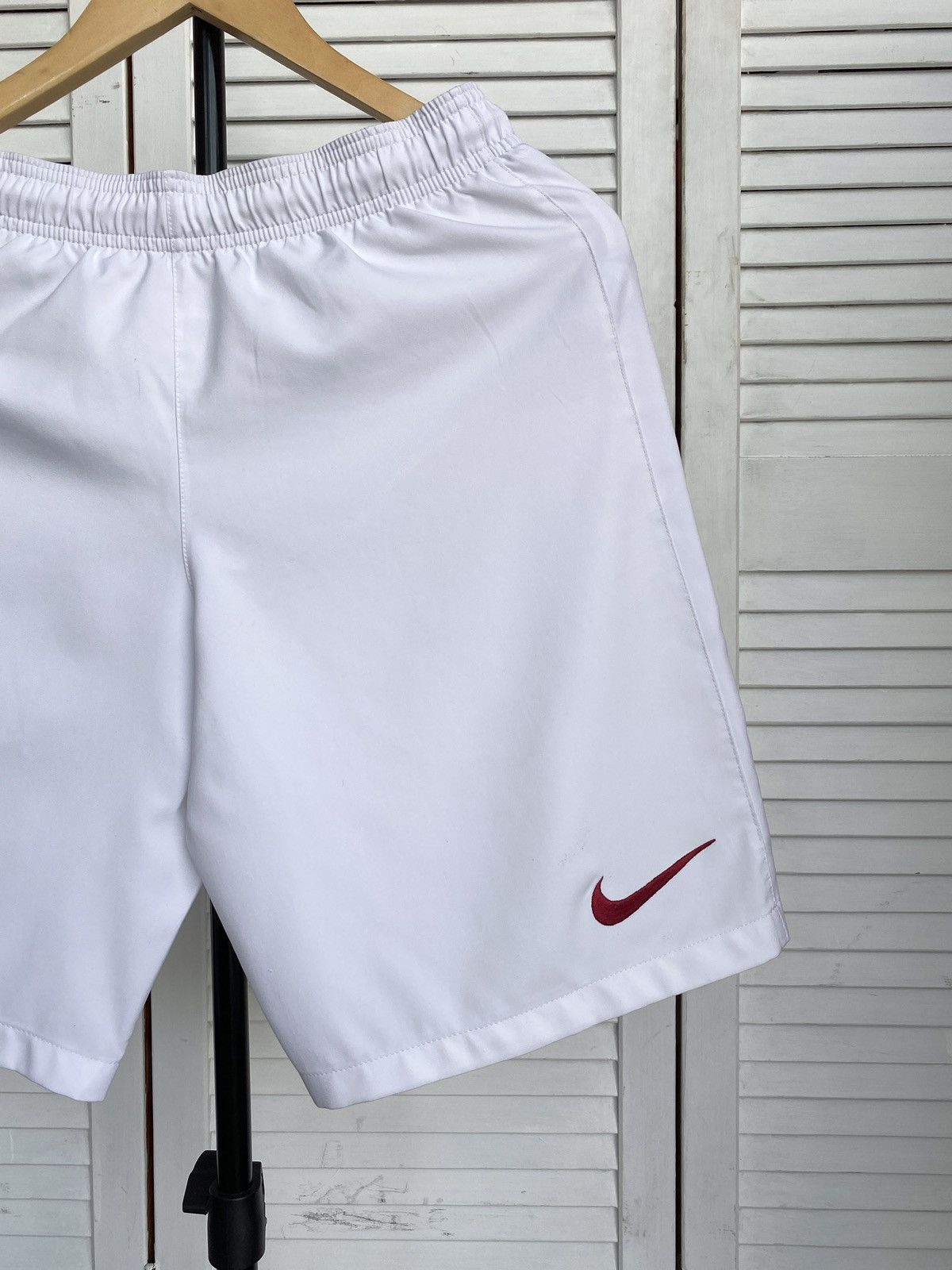 Nike × Vintage Vintage Nike AS Roma Italy Soccer Shorts Home Football White Size US 30 / EU 46 - 3 Thumbnail
