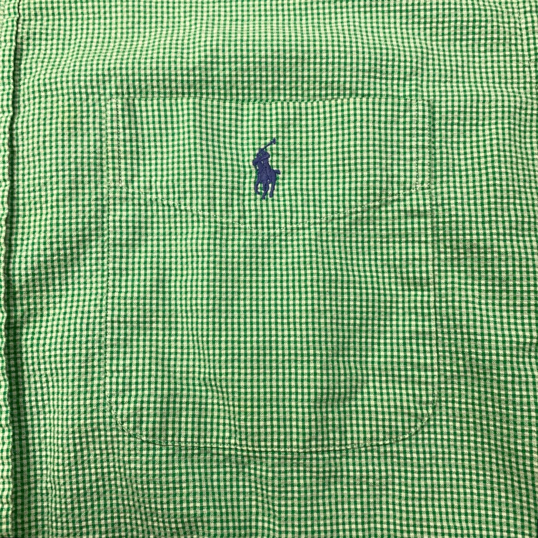 Ralph Lauren VINTAGE Ralph Lauren Shirt Mens Large Green Check Gingham Polo Pony Retro 90s, Button-Up, Short Sleeve, Cotton, Casual Wear, Preppy Mens L Size US L / EU 52-54 / 3 - 2 Thumbnail