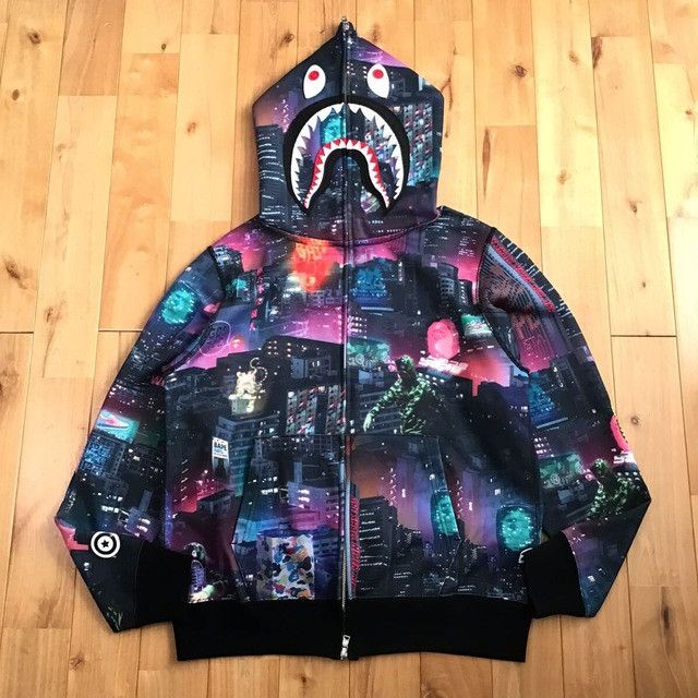 Bape BAPE NEON TOKYO Shark Full Zip Hoodie a bathing ape Size US M / EU 48-50 / 2 - 1 Thumbnail