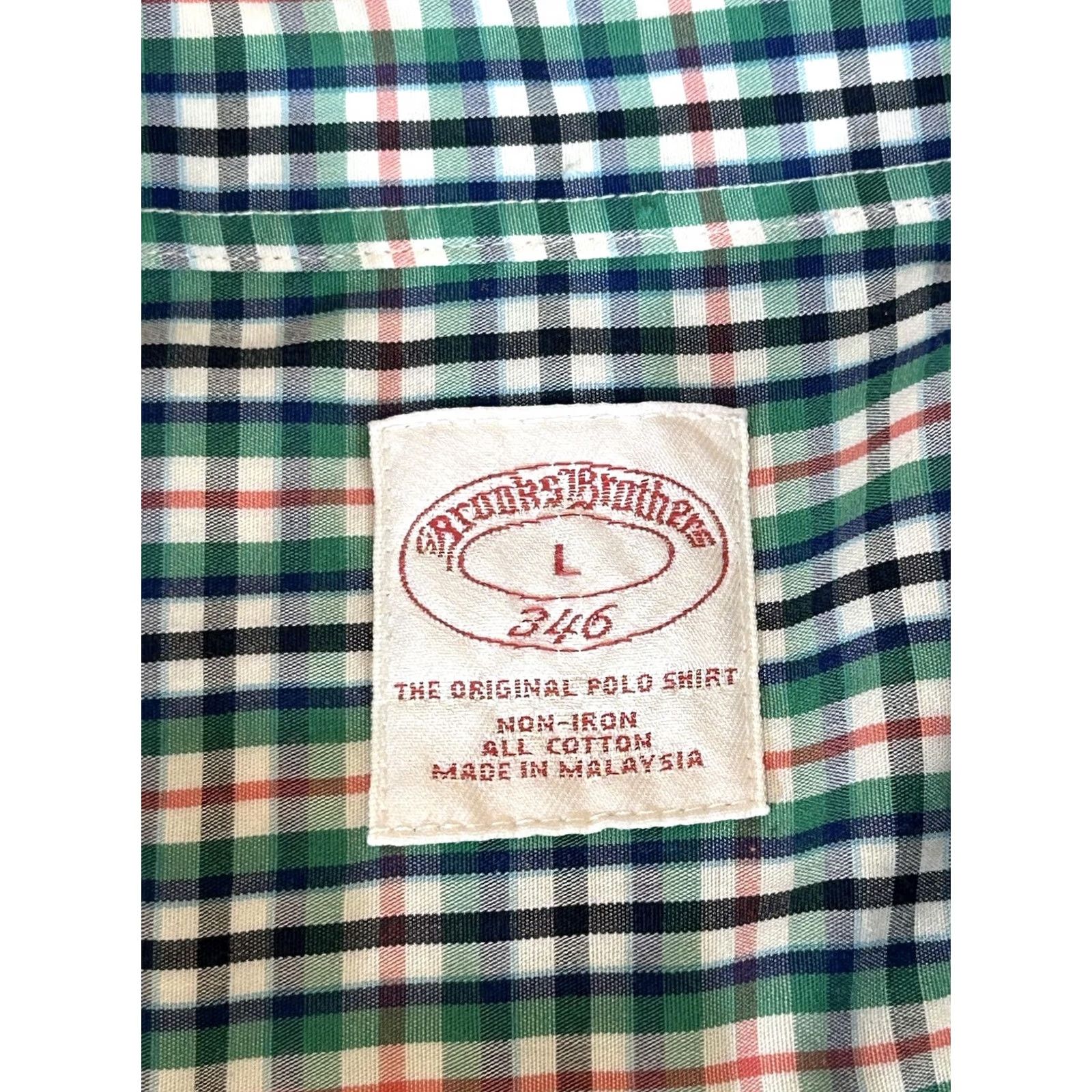 Brooks Brothers Brooks Brothers Shirt Mens Large Green Plaid Short Sleeve Button 346 Cotton Camp Size US L / EU 52-54 / 3 - 3 Thumbnail