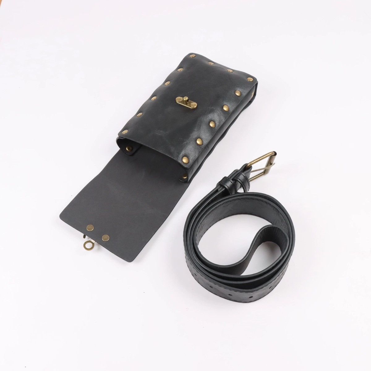 Japanese Brand × Leather Renaissance Costume Belt Pouch Pu leather Size ONE SIZE - 6 Thumbnail