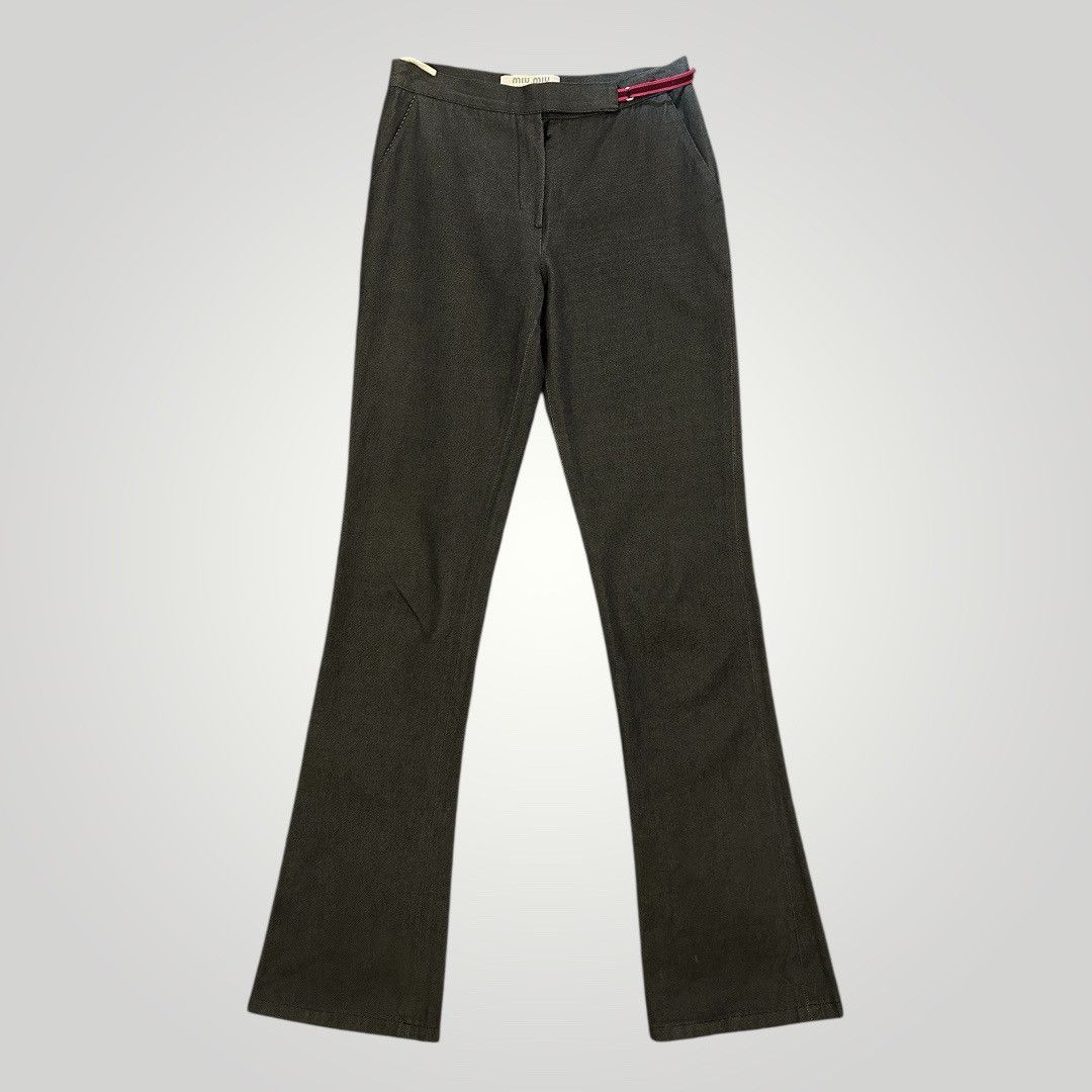 Miu Miu Miu Miu Early 2000s Cotton Tailored Slim Flare Size 26" / US 2 / IT 38 - 1 Thumbnail